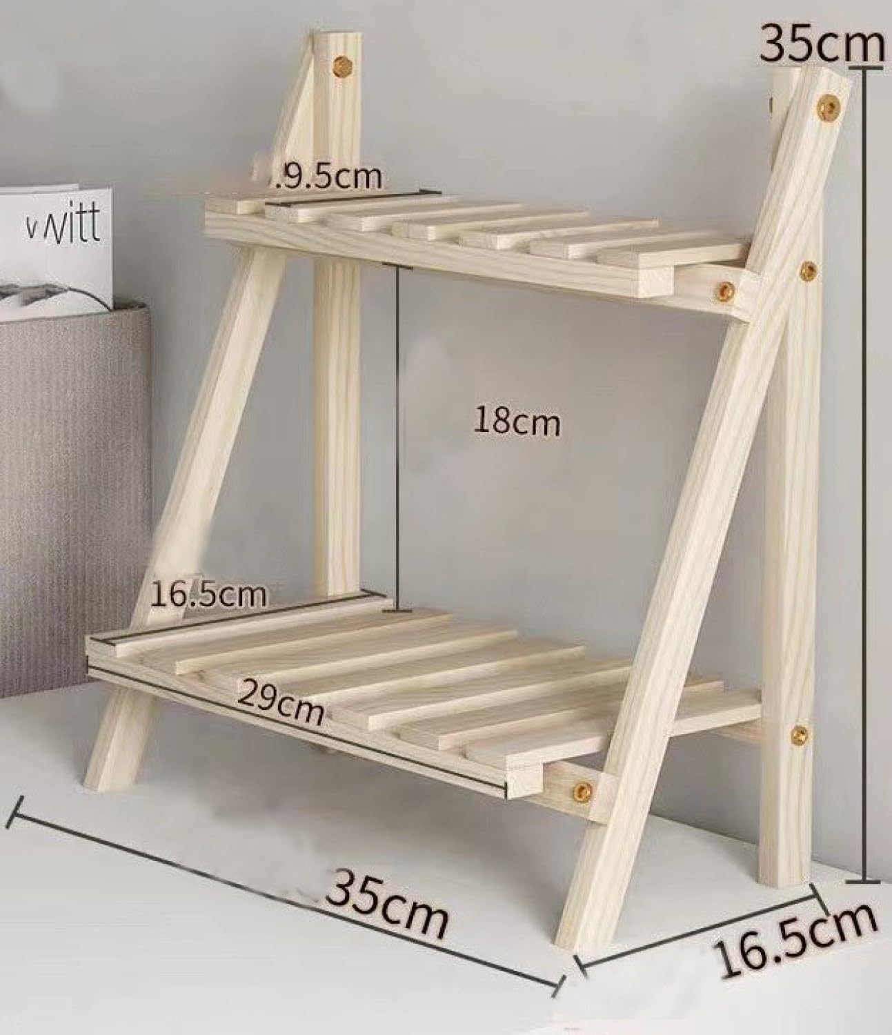 CRSUSUKJ 2-Tier Bamboo Plant Stand - Indoor Tabletop Succulent Plant Shelf, Rack, Flower Pot Holder