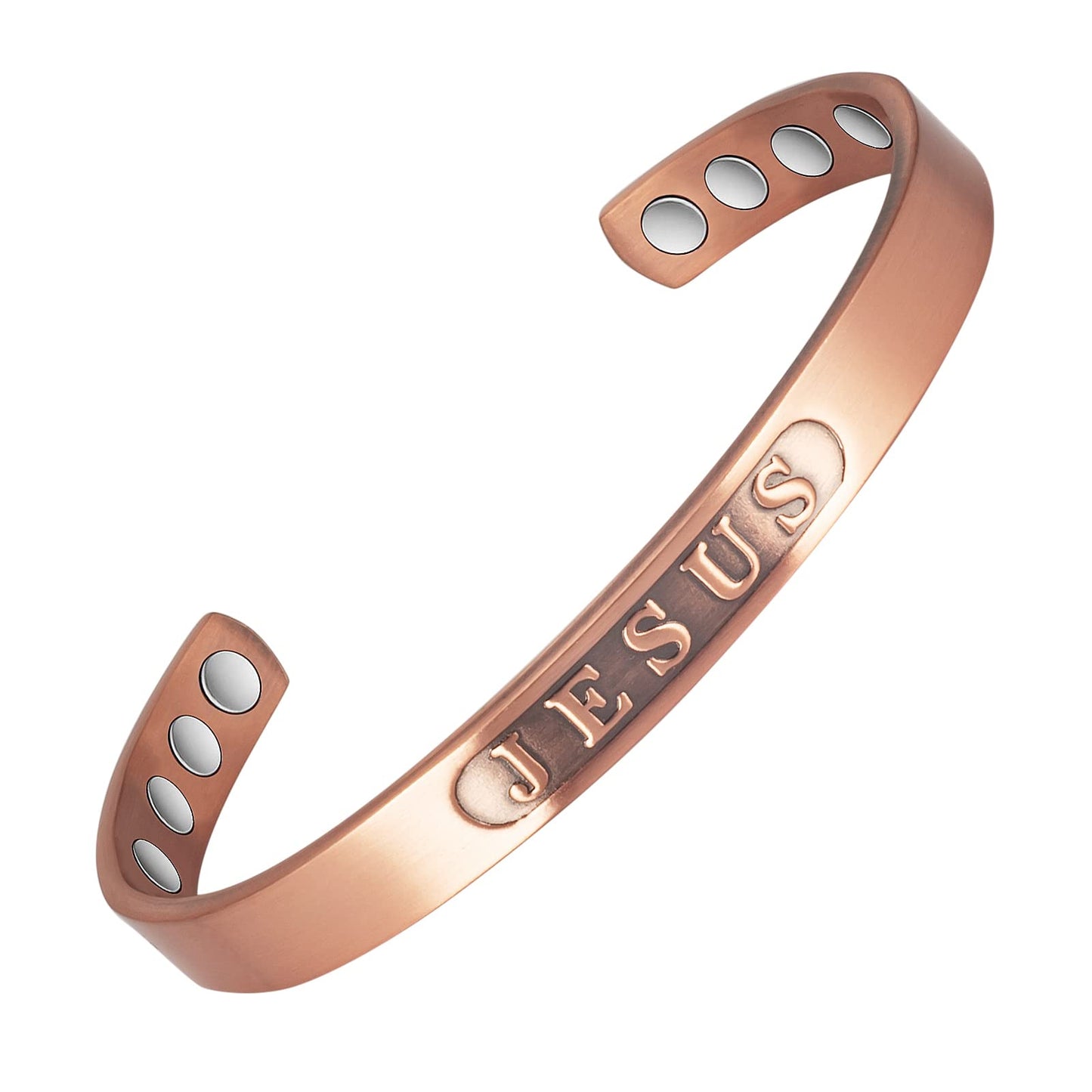EnerCoppeX Copper Magnetic Bracelet for Women - Detox Jewelry with 3500 Gauss Magnet, Adjustable Cuff Bangle (Q)