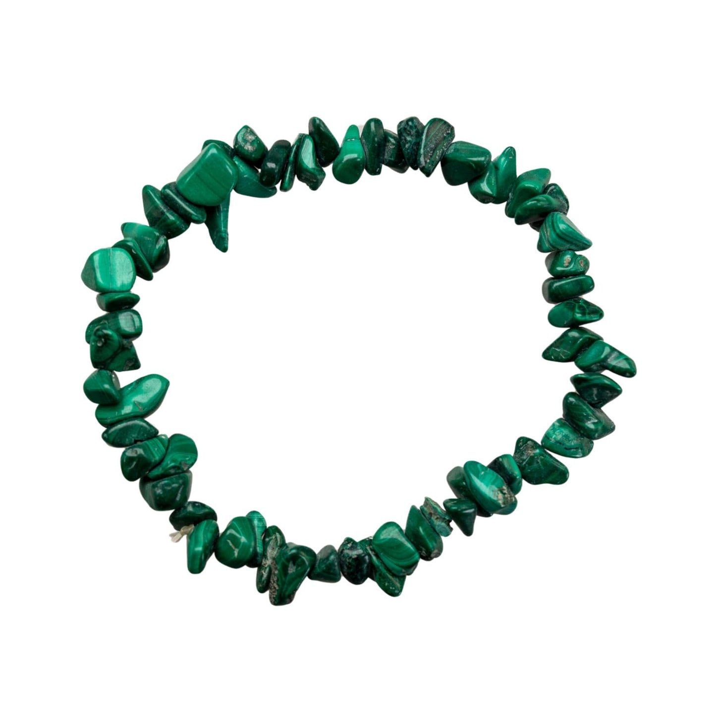 Natural Gemstone Bracelets, Chakra Crystal Healing Chip Stretch Bracelets, Gemstone Polished Irregular Crystals, Crystal Irregular Chips Beads Stretch Bracelets (Malachite)