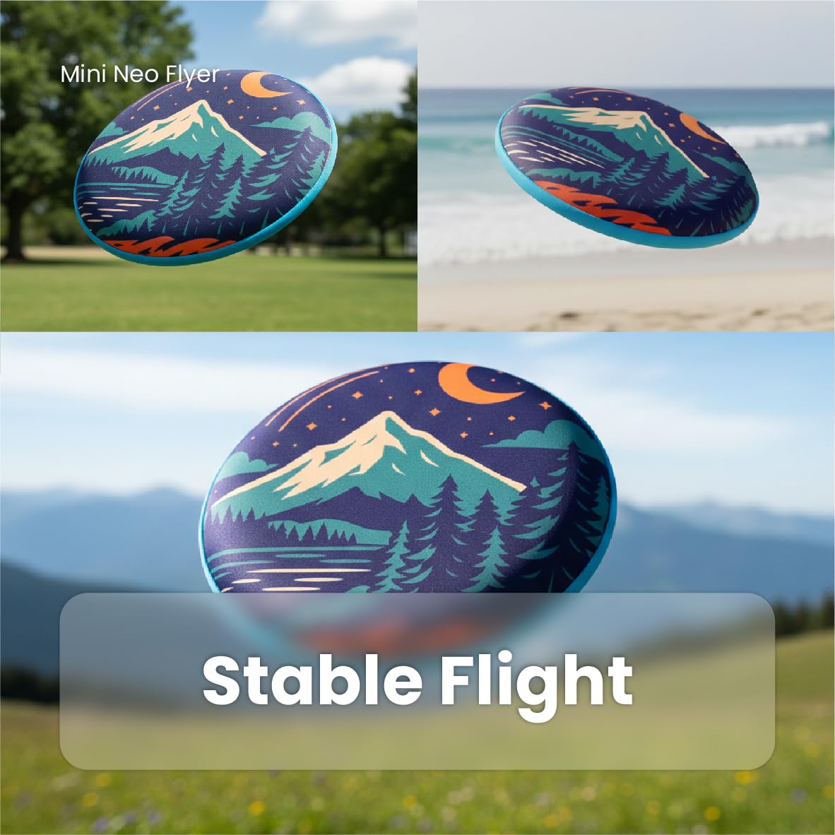 Soft Flying Disc Toy, Mini Lightweight SBR Foam Flyer, Flexible Safe Catch Frisbee for Indoor Outdoor Play (B)