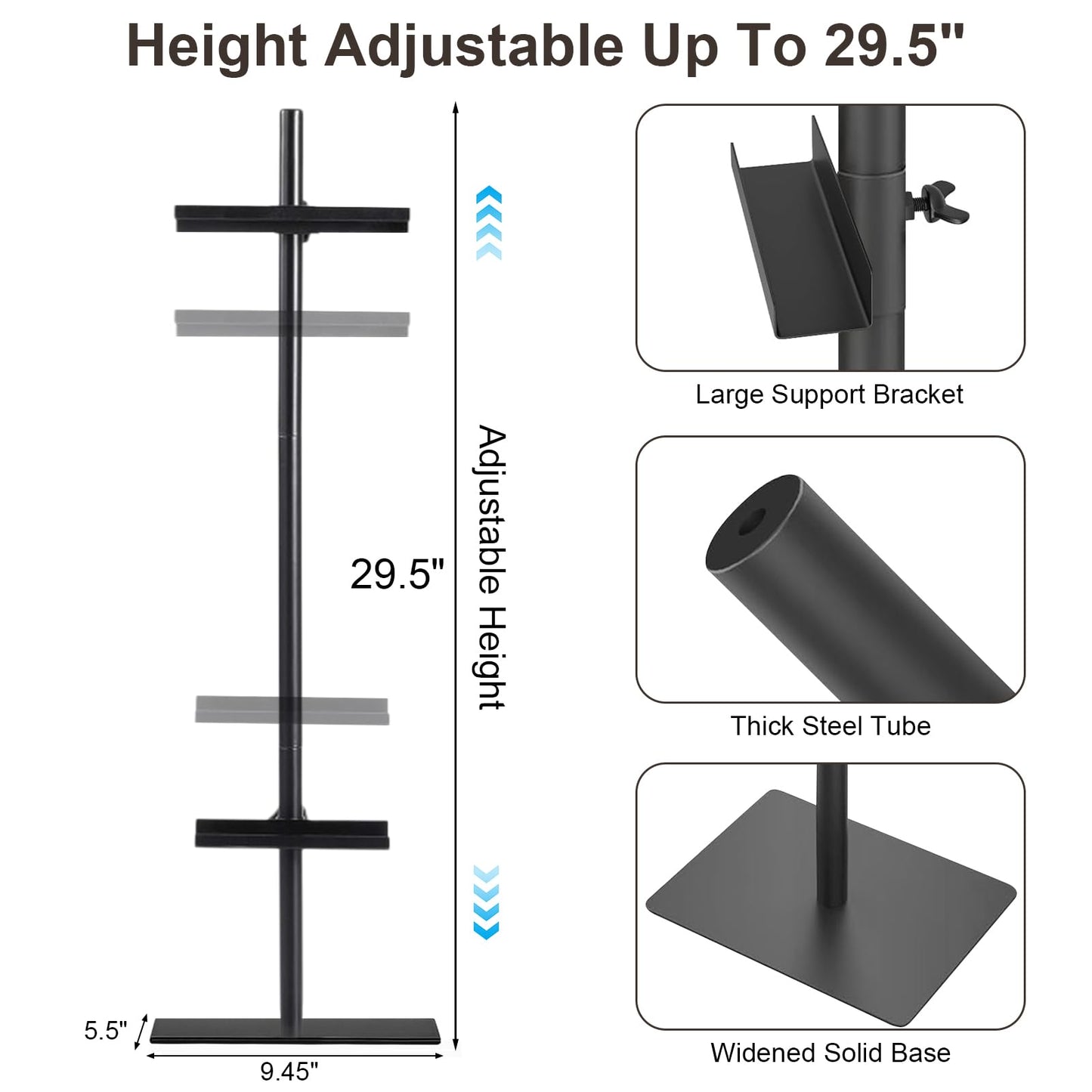 Risirica Adjustable Tabletop Picture Frame Stand,Heavy Metal Base Adjustable Size Table Easels for Display,Picture Frame Holder Art Display Stand,Art Poster Rack,for Home Office Galleries