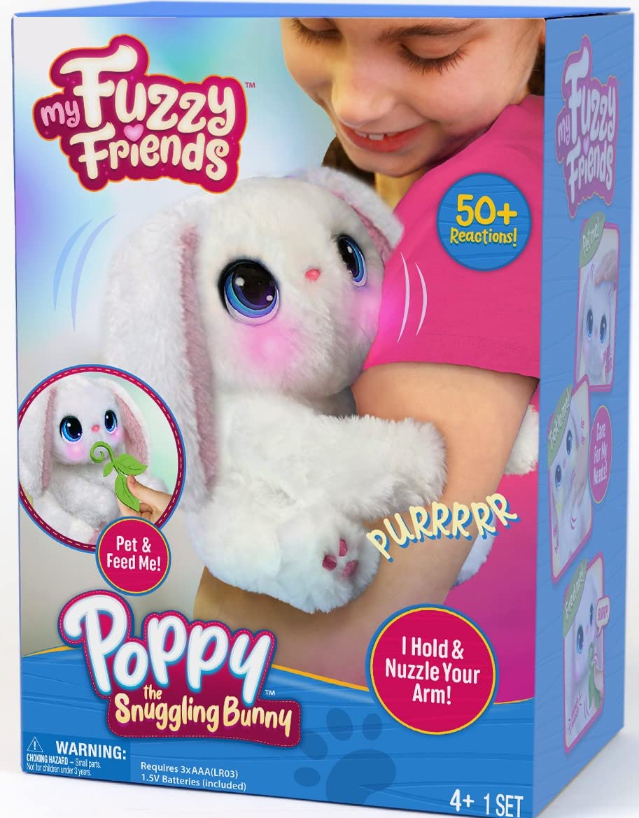 My Fuzzy Friend Poppy The Snuggling Bunny,White