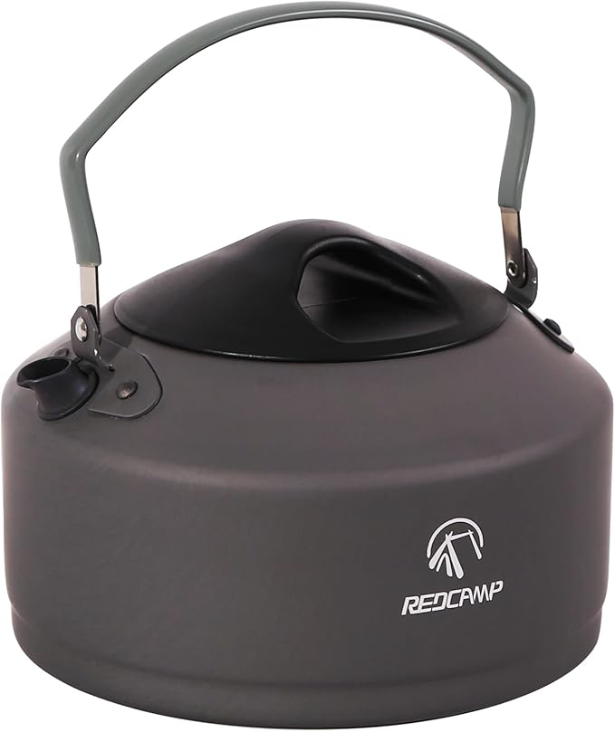 REDCAMP Outdoor Camping Kettle, 0.9L Aluminum Water Pot with Carrying Bag, Portable Camp Tea Kettle Coffee Pot for Camping Hiking Picnic