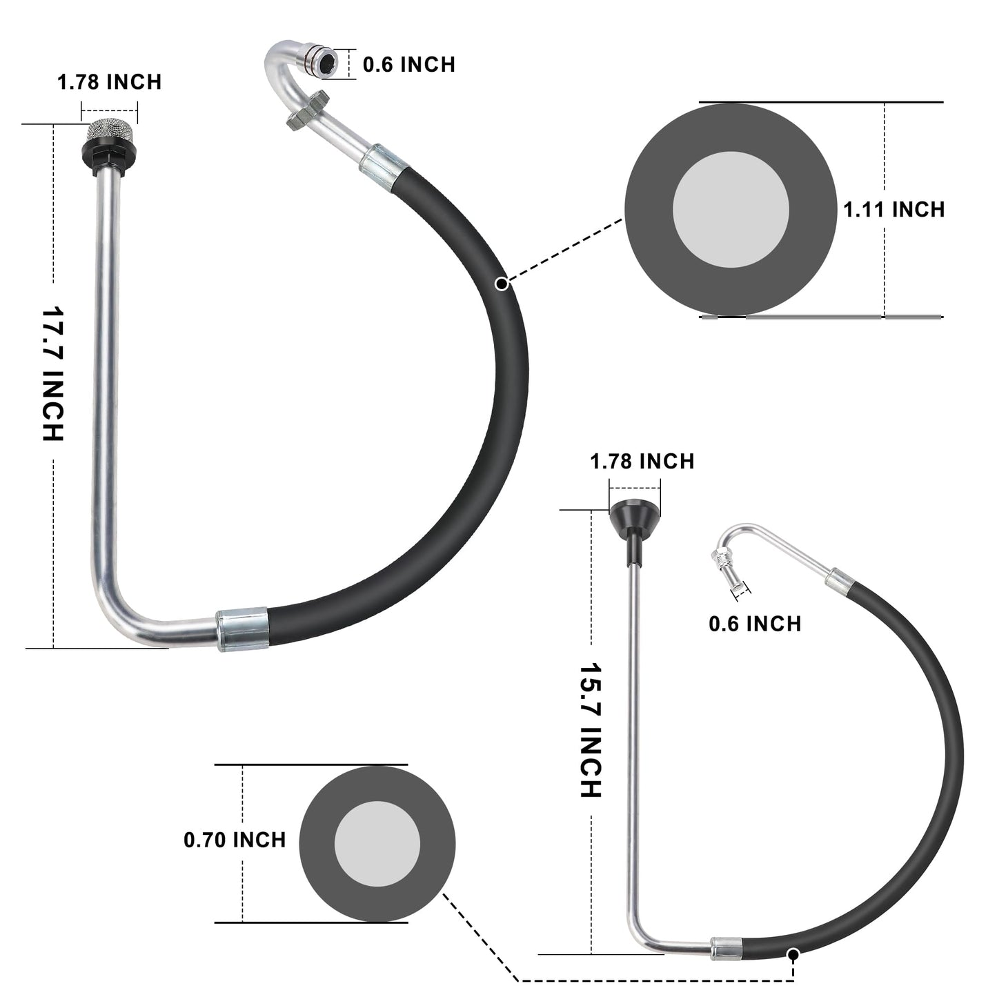 Hromee Stainless Steel Suction Hose and Reflux Line Sets, Airless Paint Sprayer Accessories for Graco 390 395 490 495 595 695