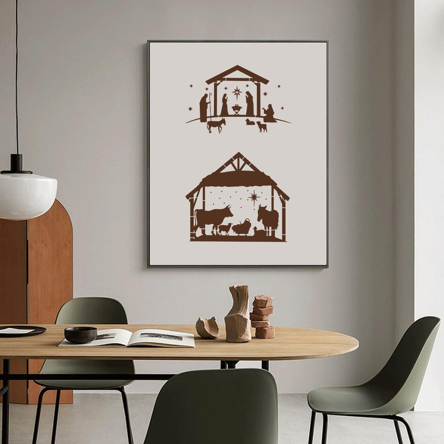 9 Pieces Christmas Nativity Scene Stencils Reusable DIY Painting Stencil for Painting on Wood Canvas Plastic Nativity Scene Paint Stencils for Crafts Fabric Home Décor