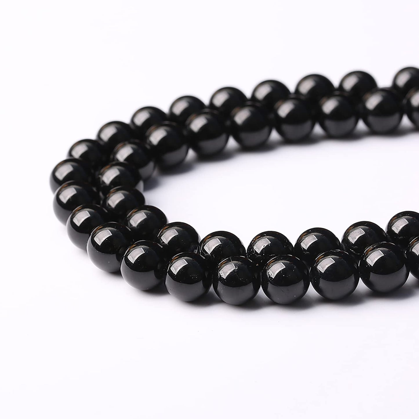 60pcs 6mm AAAA Natural Black Tourmaline Gemstone Beads Round Loose Beads for Jewelry Making DIY Bracelet Necklace
