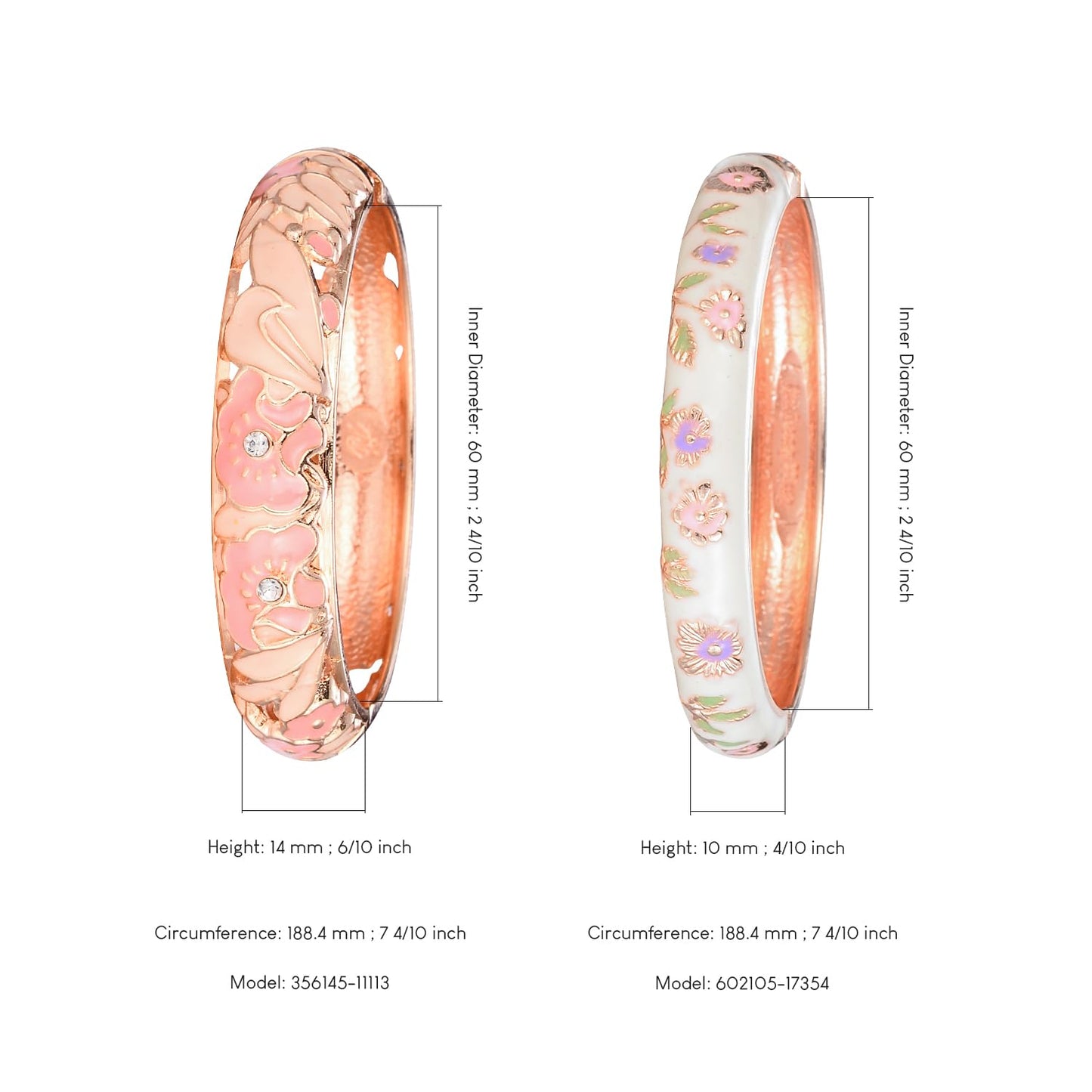 UJOY Colors Handcraft Jewelry Cloisonne Bracelet Enamel Hollowed Bird Spring Hinged Womens Bangles Gifts Box 88A08-55A18 Pink White