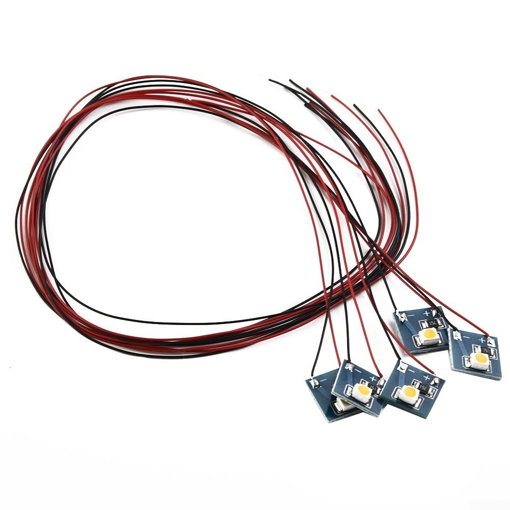 Clashpower 5pcs Model Train Pre-soldered Wired 12v LEDs for Model Railway Building Interior Lighting Decorations(Warm Light), AN1783C09GNC1EB8388223FY8F