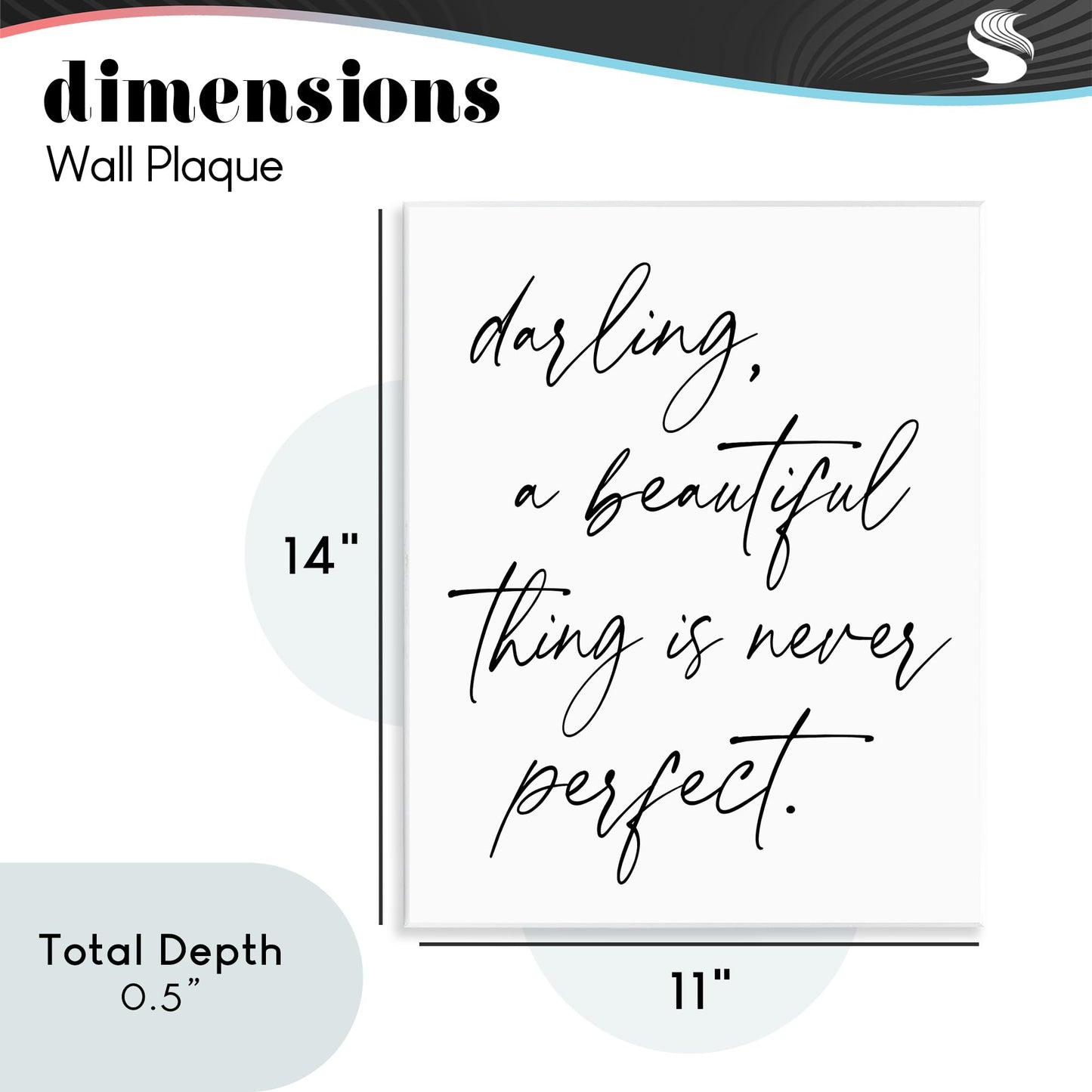 Stupell Industries A Beautiful Thing Is Never Perfect Wall Plaque Art, design by Lettered and Lined, 14 x 11