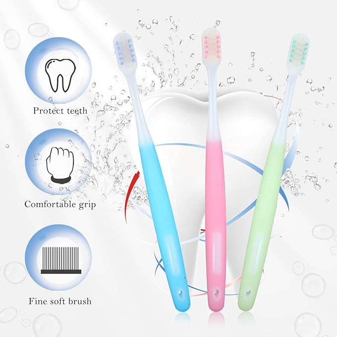 Honeydak 6 Pieces V Shaped Orthodontic Toothbrush for Brace with Brush Head 40 Pieces Interdental Brush Soft Bristle Braces Brushes for Cleaning Portable Toothbrushes for Braces(Small,Yellow)