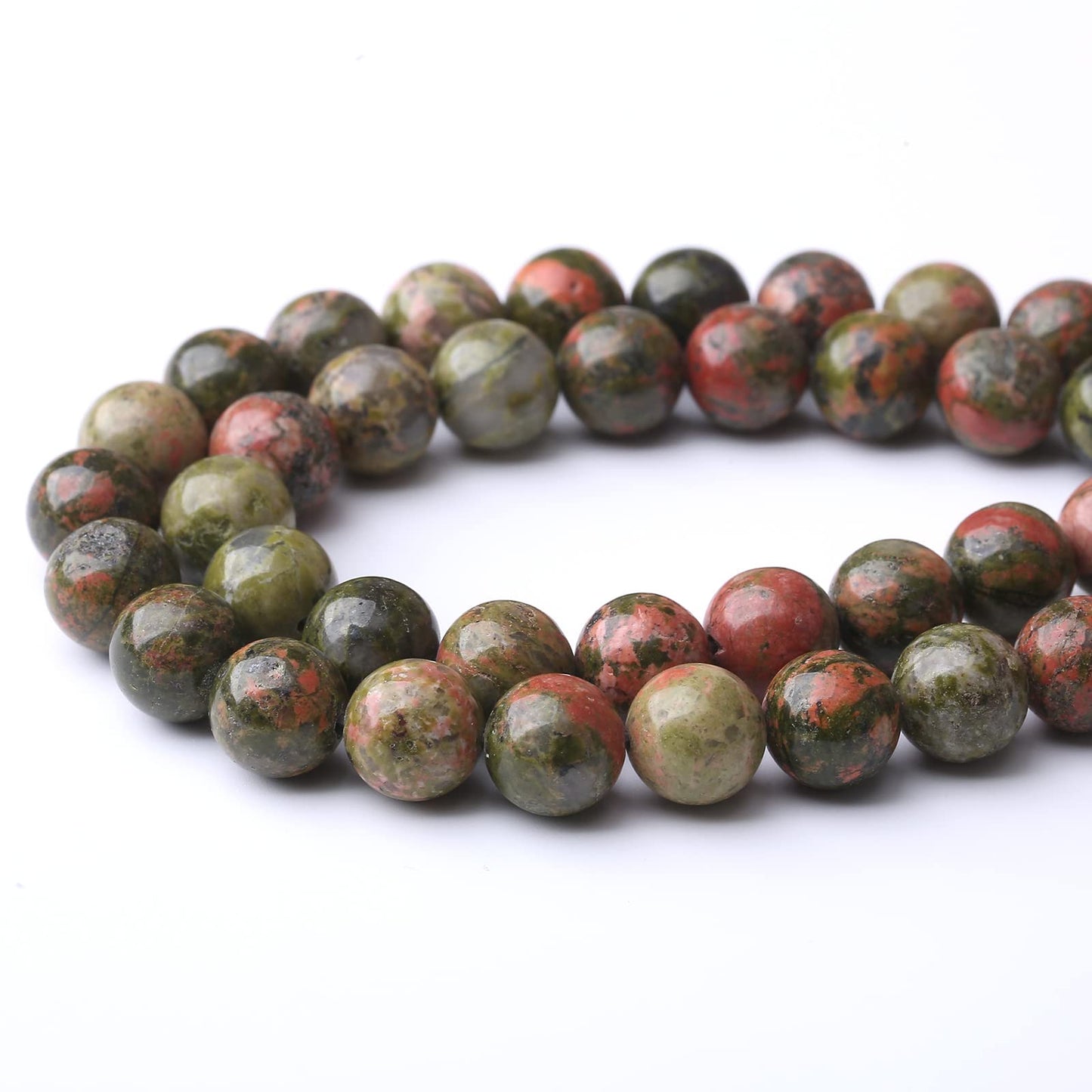 36PCS 10MM Natural Unakite Stone Beads Energy Healing Beads for DIY Jewelry Bracelet Necklace Making for Jewelry Making15Inch