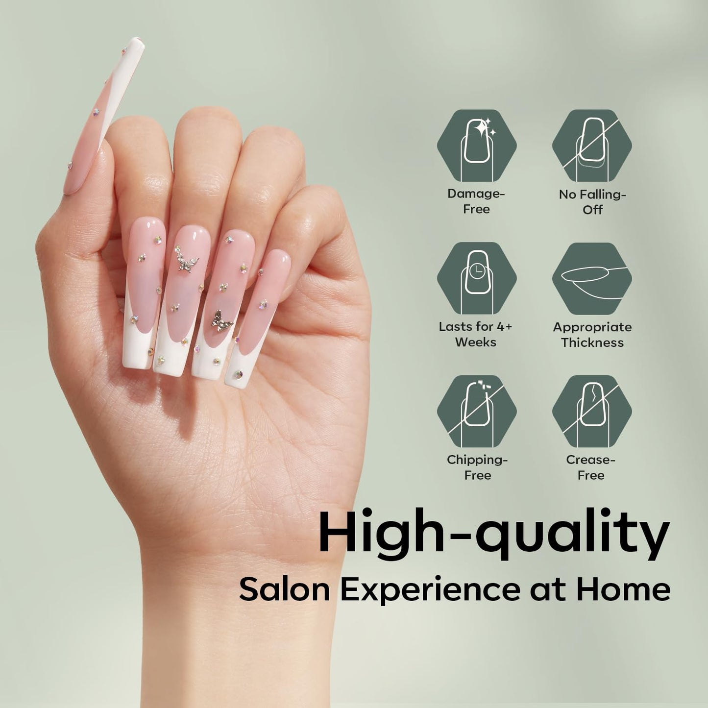 Modelones XXL Square Half Cover Nail Tips, No C Curve 510Pcs Extra Long Extension Tips Pre-Etched Fake Press on Nails Tips Clear Natural Fit Acrylic Gel False Nails for Extension DIY Salon 15Sizes