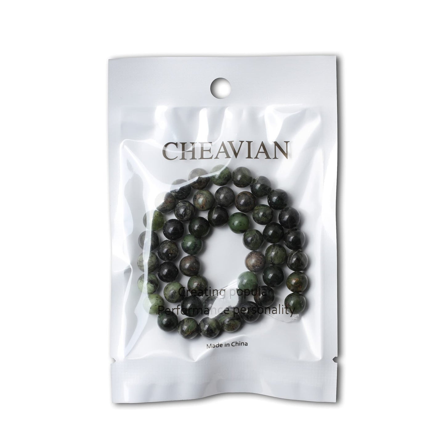 CHEAVIAN 45PCS 8mm Natural Chrysoprase Round Loose Beads for Jewelry Making 1 Strand 15"