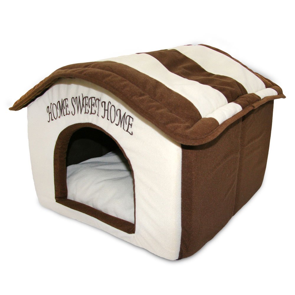 Best Pet Supplies Cat Bed for Indoor Cat, Domed Tent House with Removable Pillow, Covered Cat Cave for Small Dog, Puppies and All Breeds of Cats - Gray, 17 x 15 x H:14"