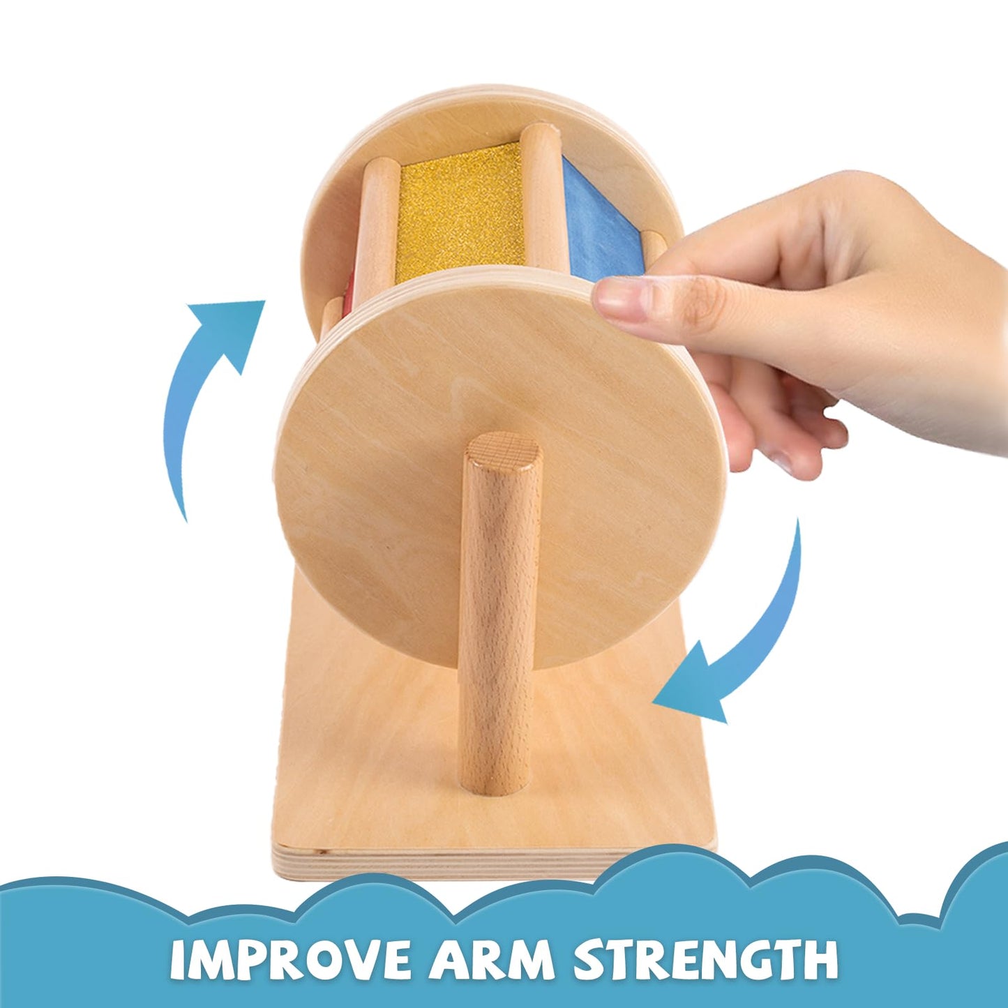 Full Size Spinning Drum Montessori Toys for Infant 6 - 12 Months 1 Year Old Babies Toddlers (Multiple Materials)