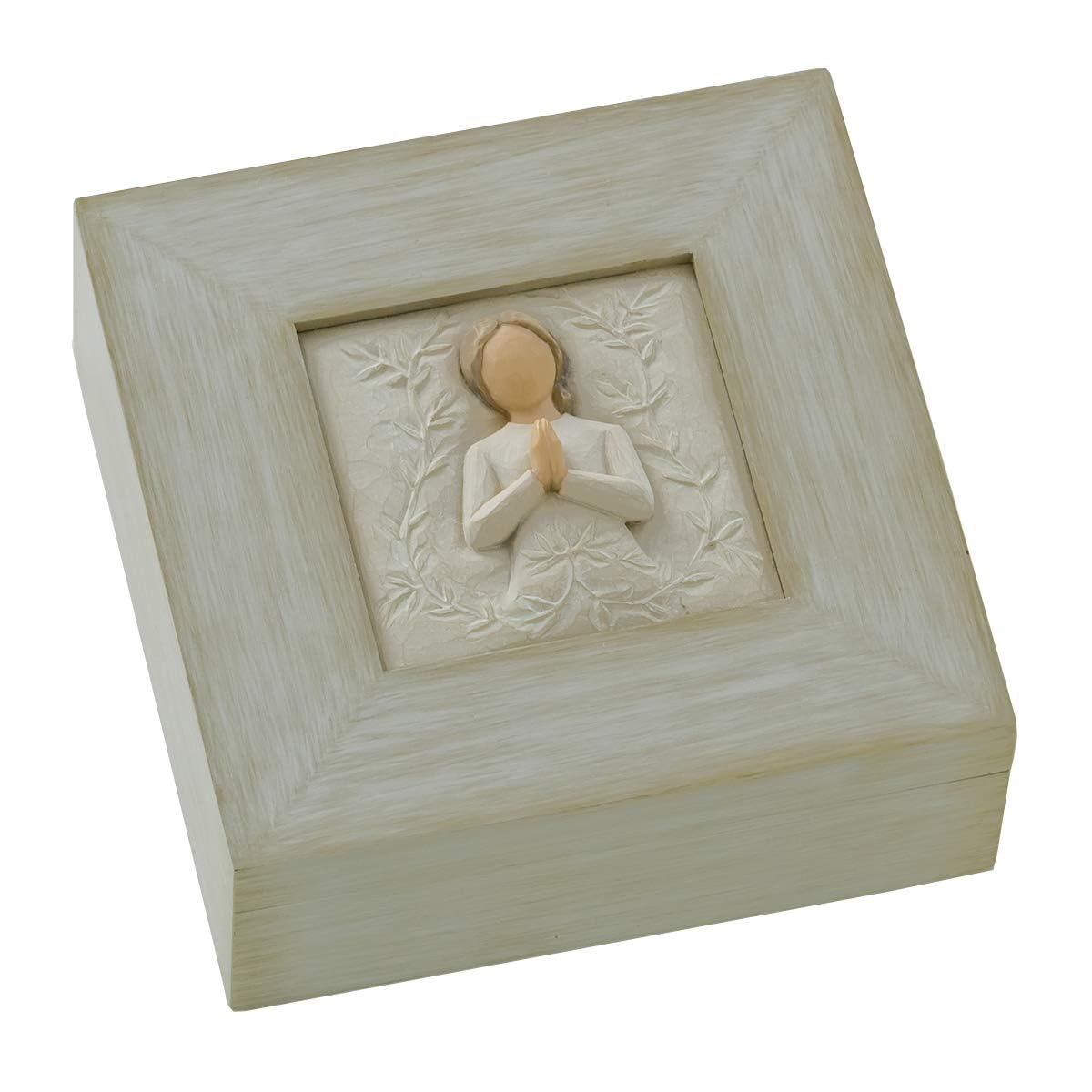 Willow Tree a tree, a prayer Memory Box, May you find strength, beauty and peace each day, Sculpted Angel, Message of Love & Friendship For Jewelry, Keys, Notes, Change, Rosary, Sculpted Memory Box