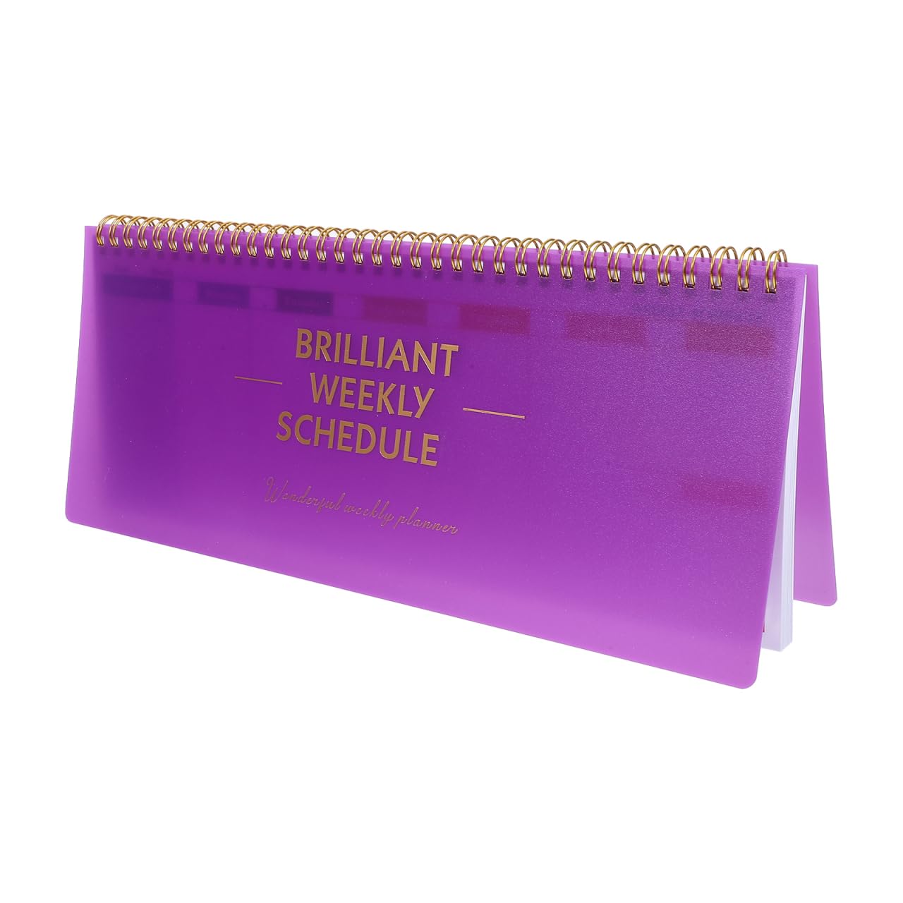 LALAFINA Brilliant Weekly Scheduler Undated Desk Planner Calendar Planning Pad for Whole Year School Home Office, Purple, 12X4.8 Inch