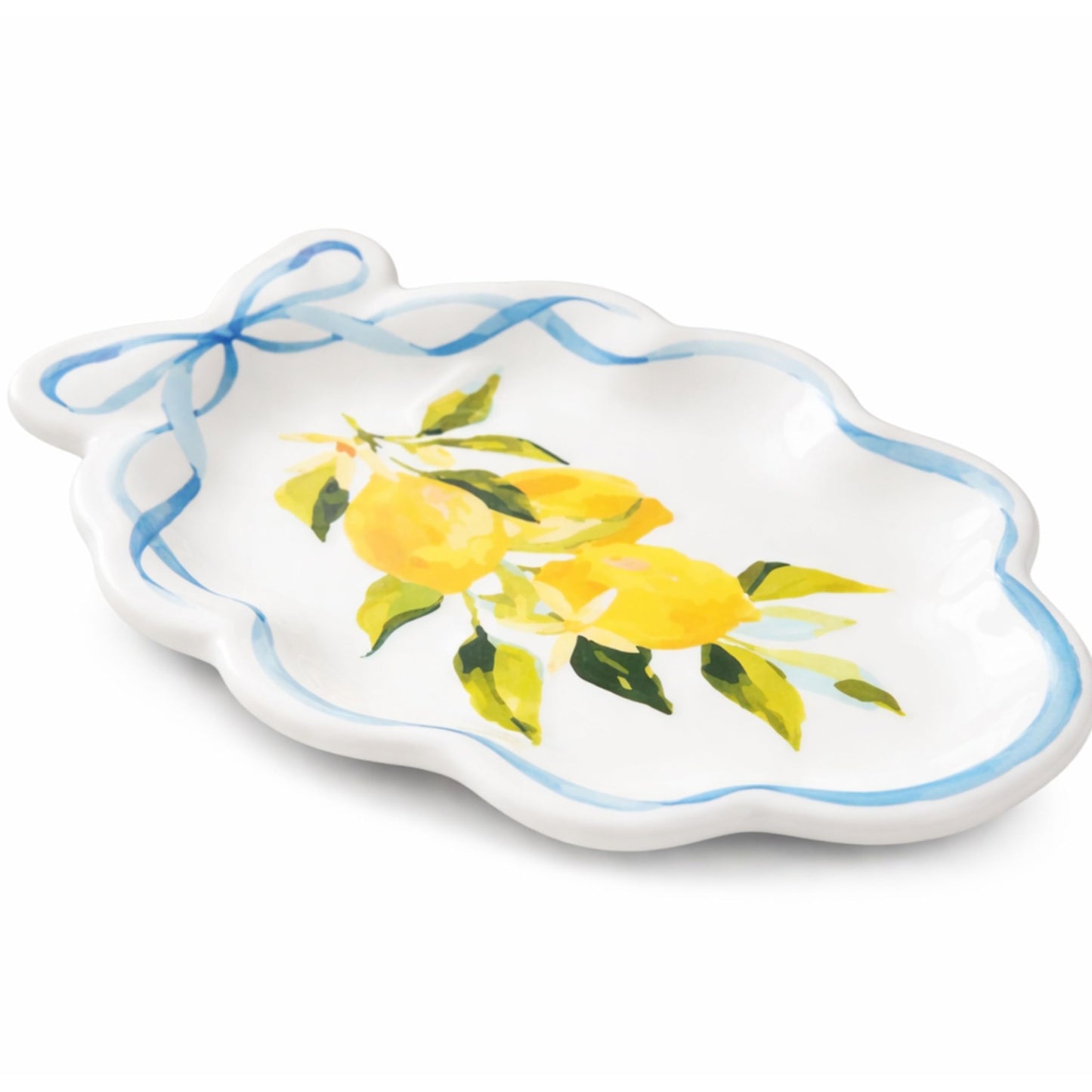 10 Strawberry Street Amalfi Lemon Ribbon Oval Platter, 14" x 10"