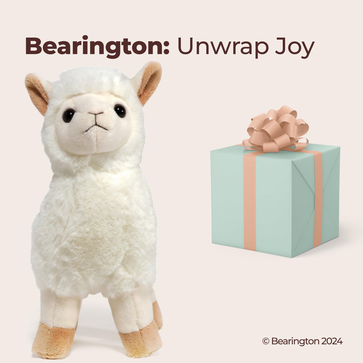 Bearington Llama Stuffed Animal - 10" Soft Llama Plush Alpaca Stuffies Toys for Kids, Boys & Girls - Alma