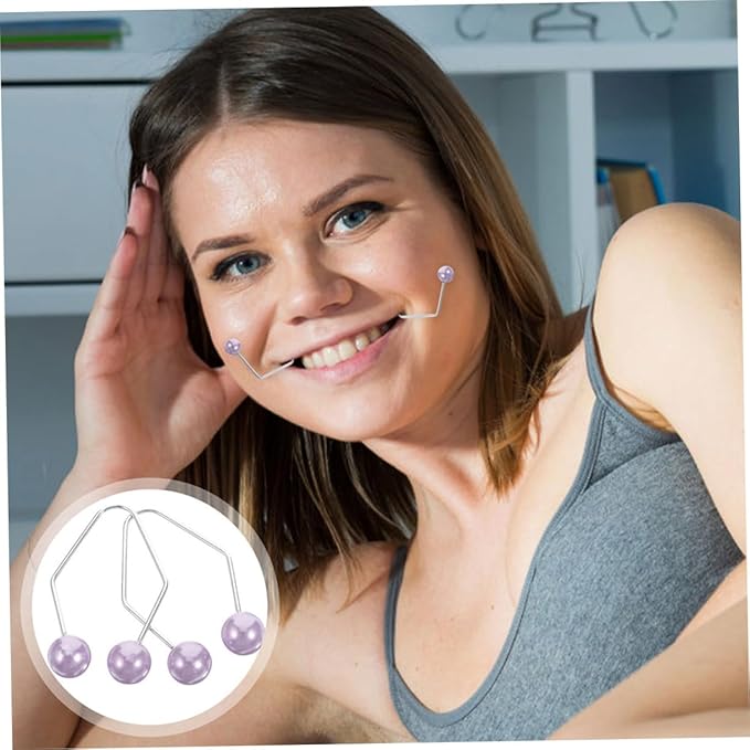 Mikinona 2pairs Facial Dimple Maker Dimple Trainer Cheek Exerciser for Women Smile Training Tool Maker for Face
