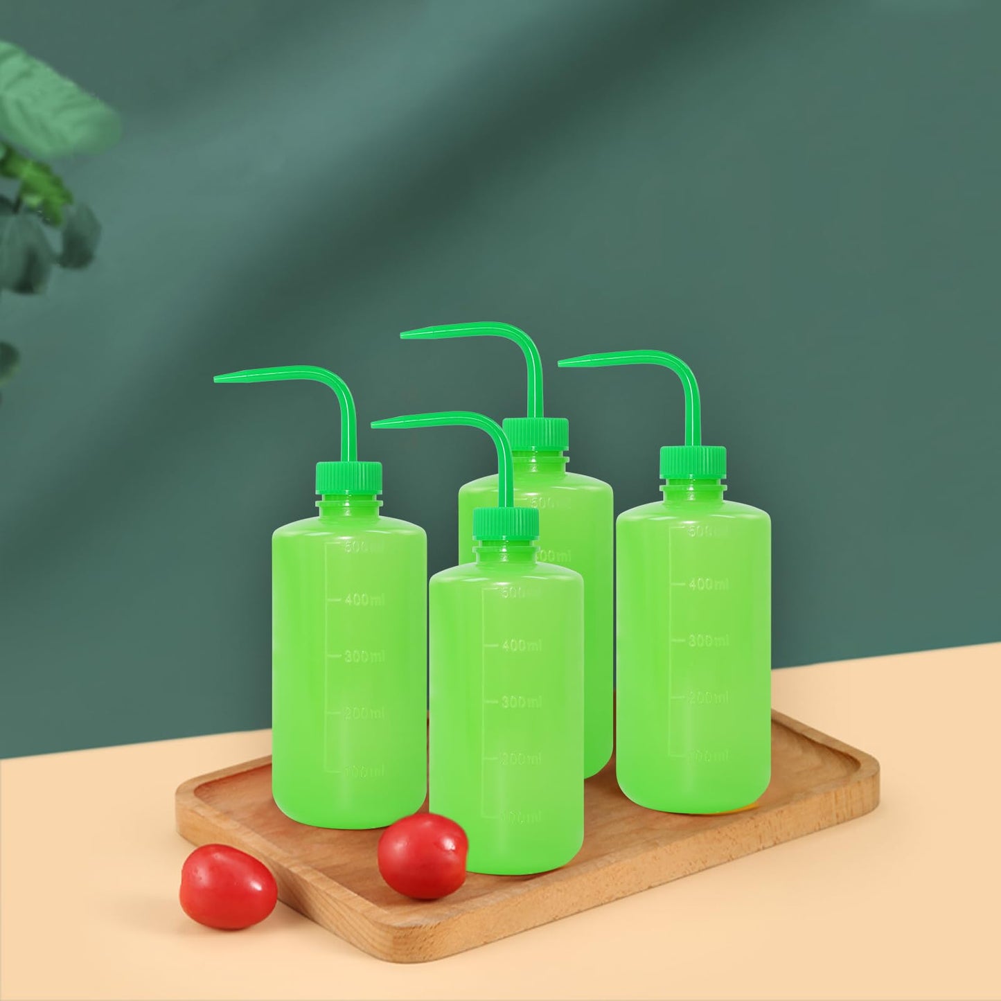 Grosun 4 Packs Tattoo Wash Bottle Water Squirt Squeeze Diffuser Bottles (Green, 500ml)