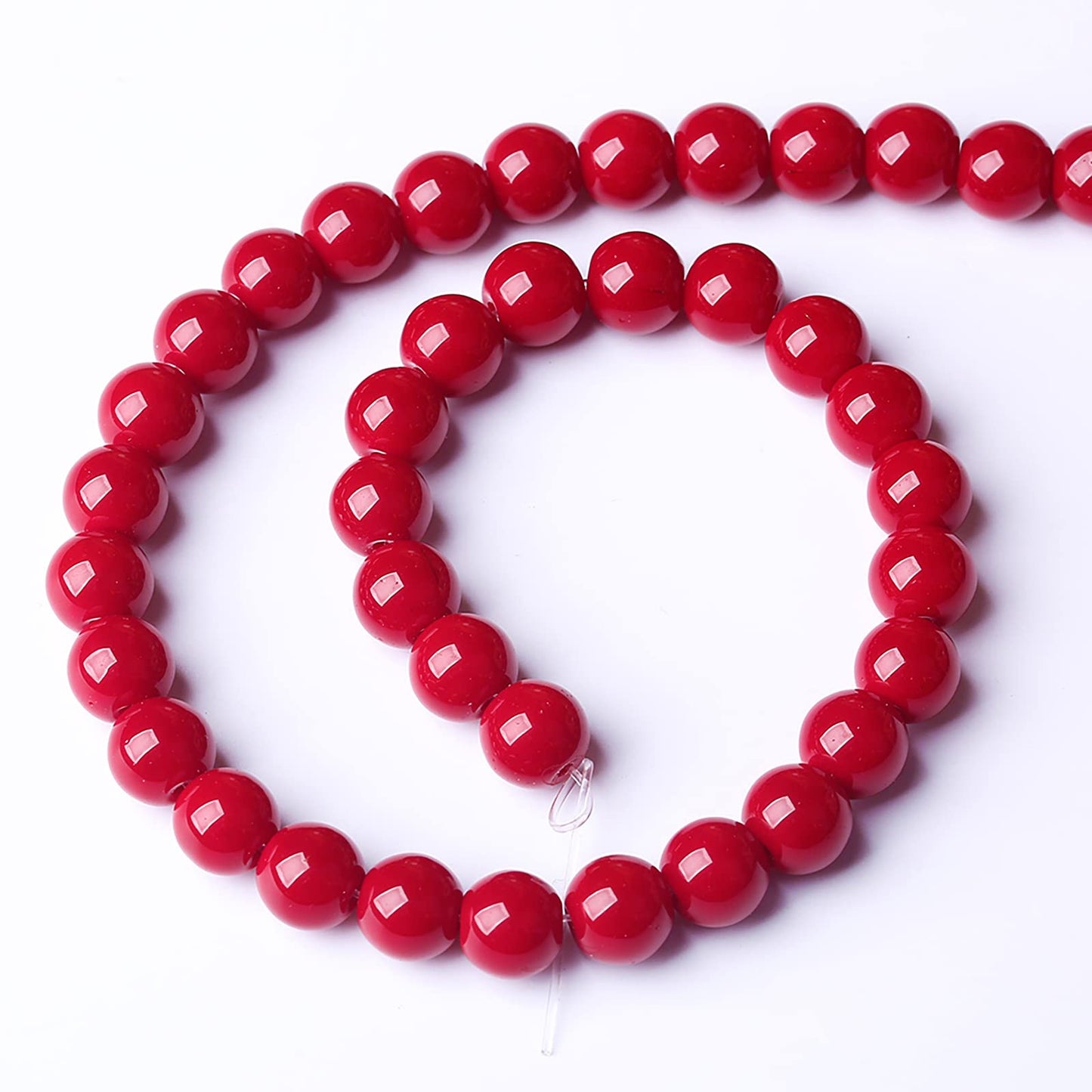 4mm 90pcs Pomegranate Red Glass Beads Natural Round Loose Beads Crystal Energy Stone Healing Power for Jewelry Making 1 Strand 15" (4mm, Pomegranate Red Glass)