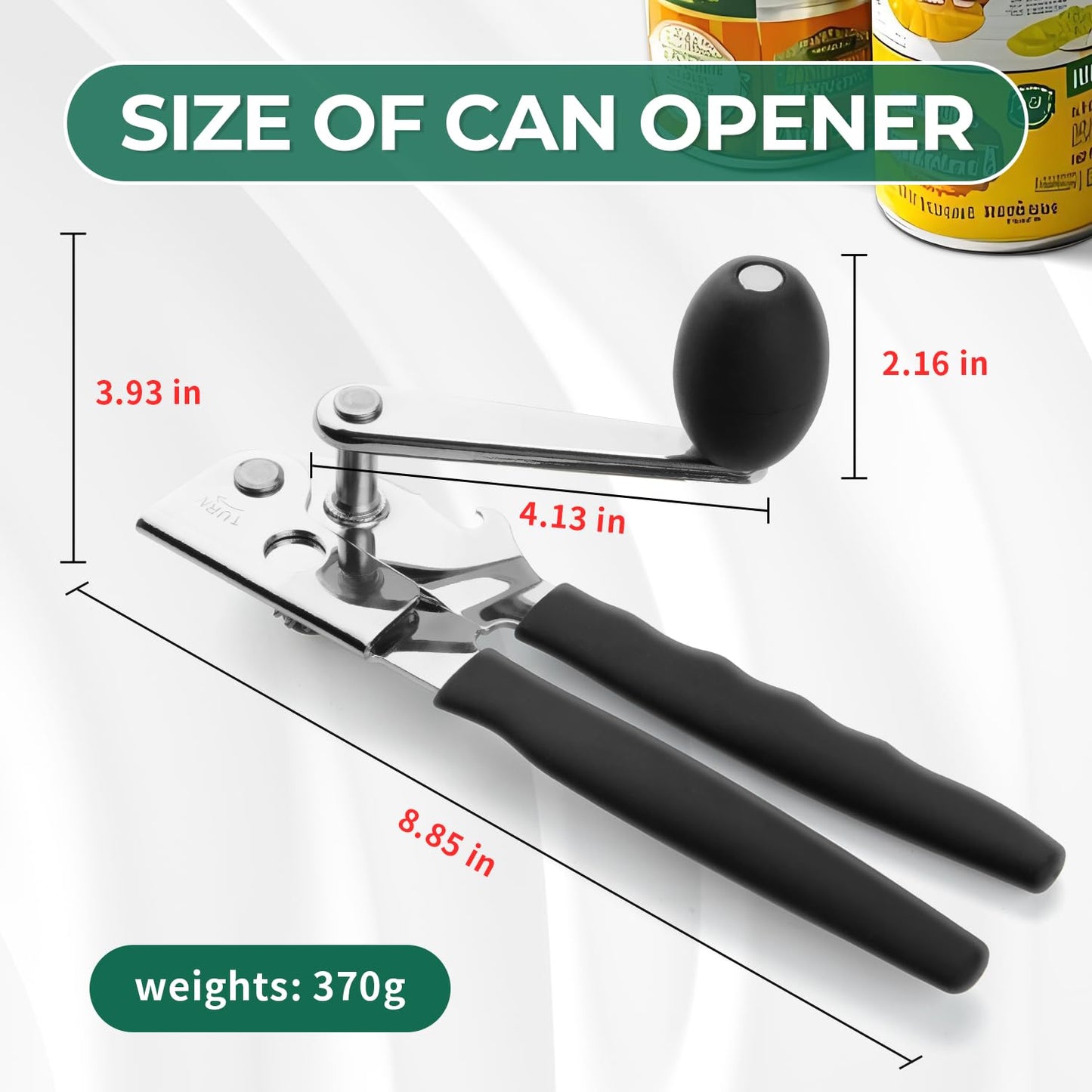 Roryimke Commercial Can Opener Manual Heavy Duty Stainless Steel Handheld Smooth Edge Can Opener for Seniors for Kitchen