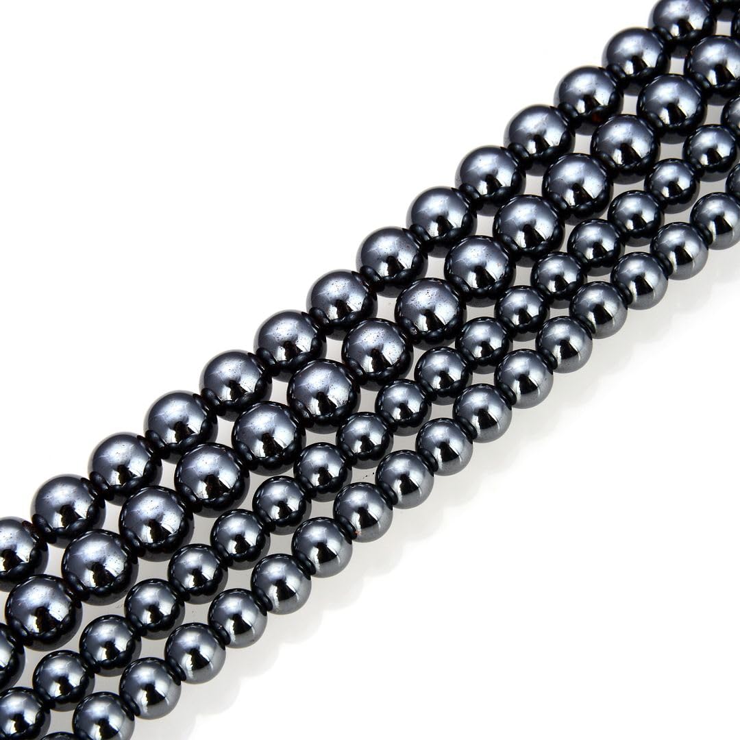 40pcs Adabele Grade A Natural Black Hematite Healing Gemstone 10mm Round Loose Beads Gem Stone Spacer for DIY Craft Jewelry Making GFC-A10