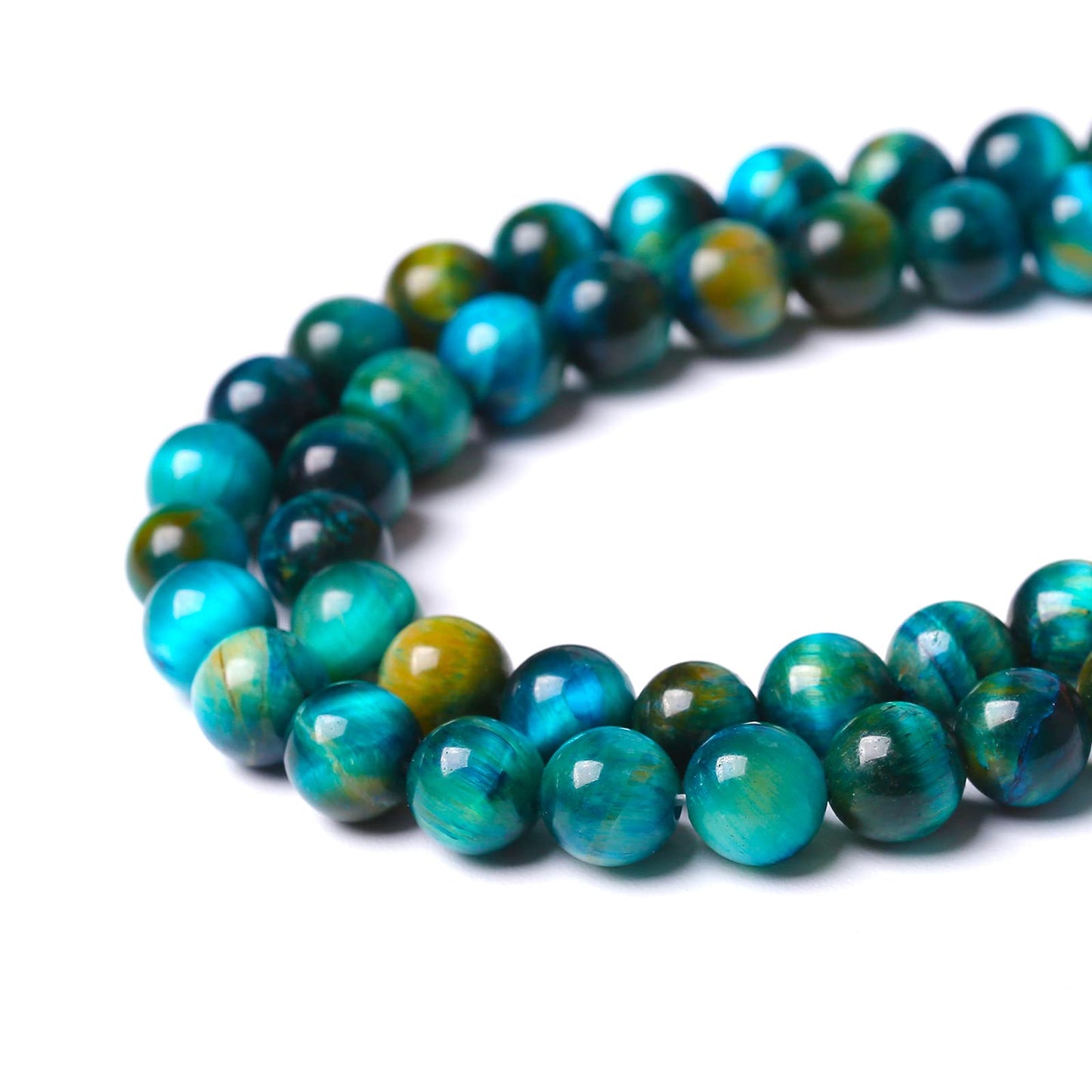 10mm 38pcs Natural Blue Tiger Eye Stone Beads Round Loose Beads for Jewelry Making DIY Bracelet Necklace Accessories 15"