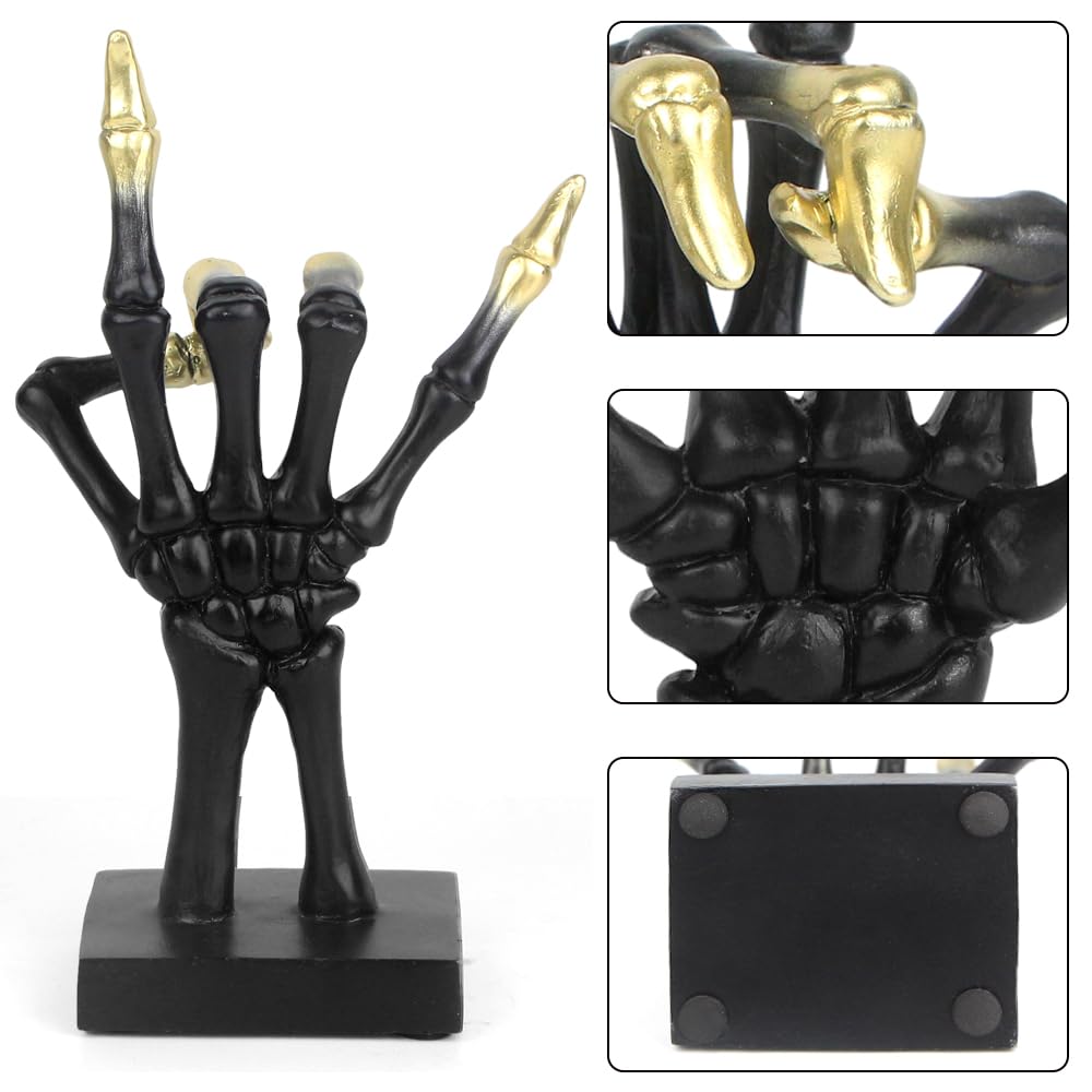 Mrlikale Gothic Skeleton Hand Form Jewelry Display Stand, Bracelet Watch Jewelry Ring Holder for Jewelry Room Home Decorations, Black(A)