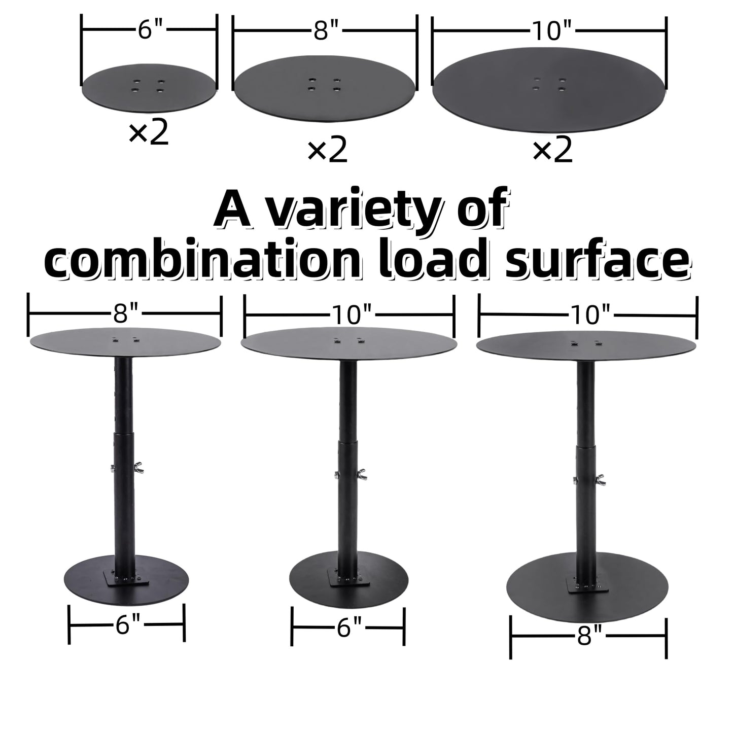 ZSHIGANMA 3 Pack Plant Risers for Inside Pots, Adjustable Height 7-22" Metal Planter Lift Inserts Fillers Risers for Indoor Outdoor Large Tall Taper Planter Flower Pot (6" Base,8",10" Top,Black)