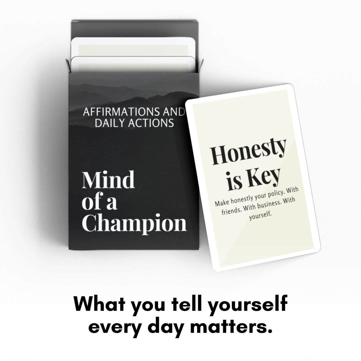 Mind Of A Champion - Motivational Cards for Men Affirmations and Action Steps to Turn Dreams into Reality - For Productivity, Personal Development, Self Care, Mindfulness, Affirmation Cards for Men