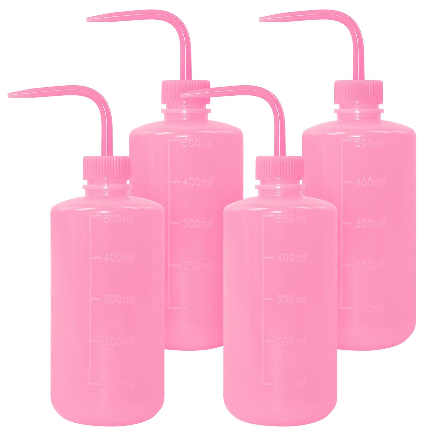 Grosun 4 Packs Tattoo Wash Bottle Water Squirt Squeeze Diffuser Bottles (Pink, 500ml)