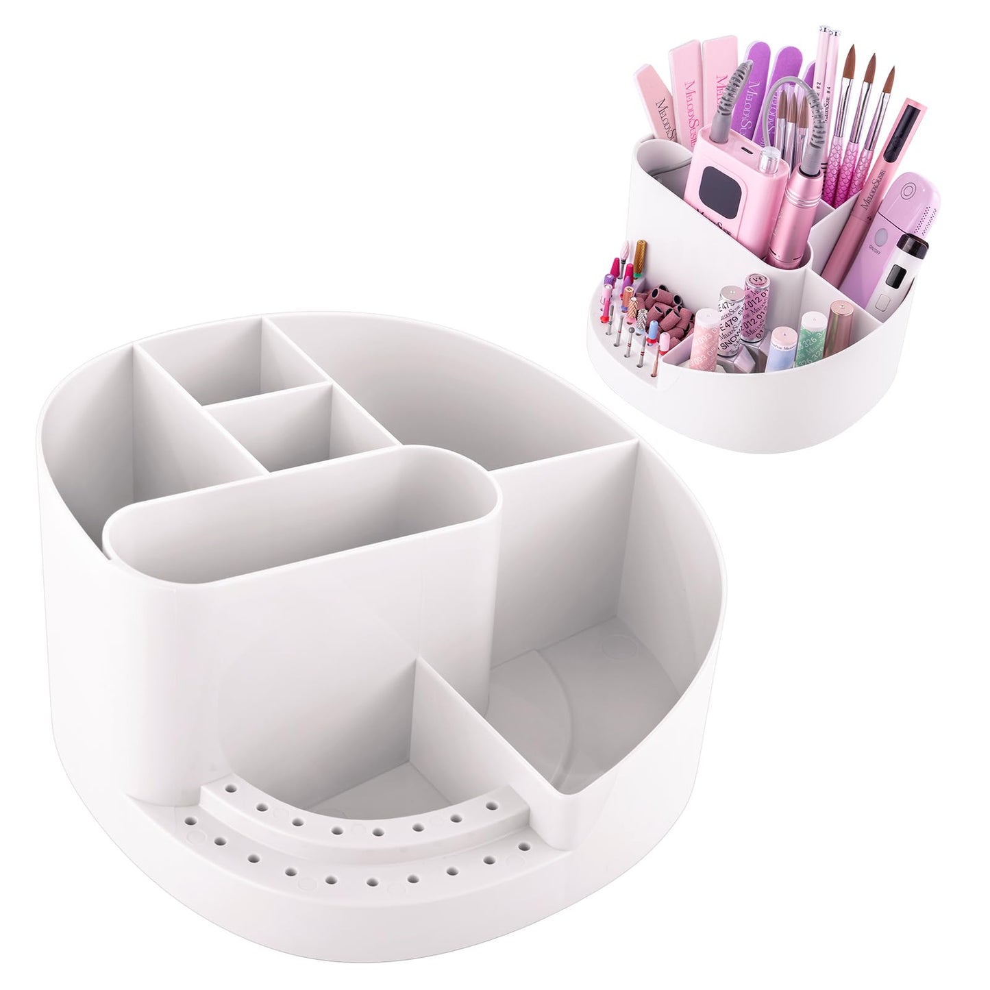 MelodySusie Acrylic Nail Tools Storage Box and Handheld Cordless UV Nail Lamp with LCD Display & Eye-Protection Cover