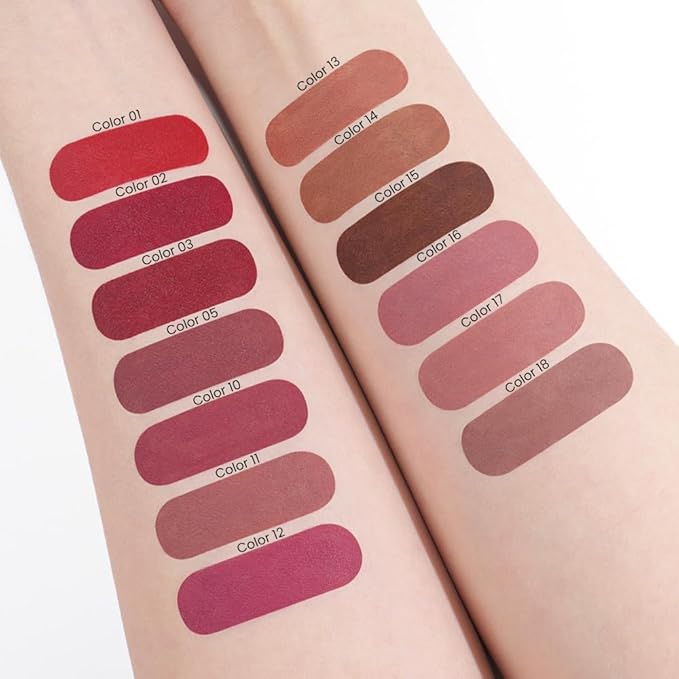 evpct Nude Pink Gradient Matte Lipstick Lip Liner Crayon Combo Pencil Set for Women Long Lasting Waterproof, Nude Matte Cream Lip Liner and Lipstick Combo Makeup, Flawless Gradual Ombre Effect