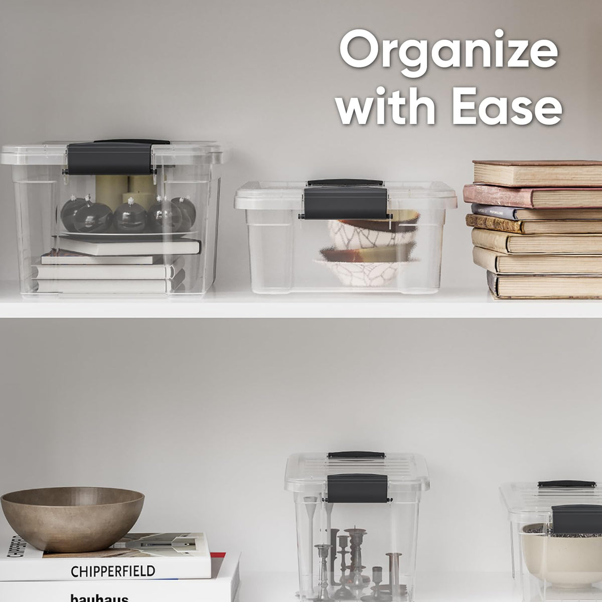 4.5 Quart Clear Plastic Storage Containers with Lids (8 Count)