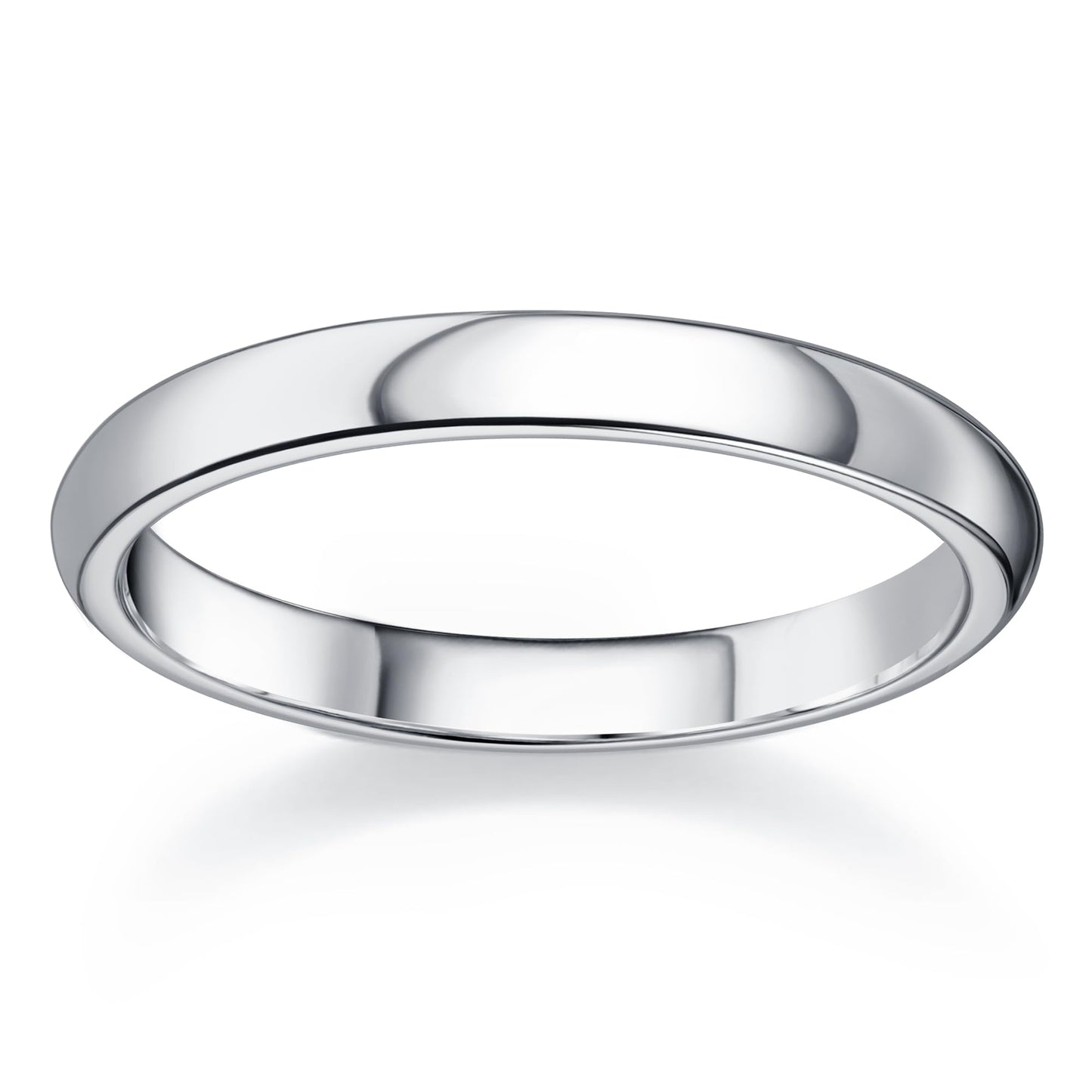 Florideco 3mm Stainless Steel Ring Wedding Bands for Women Mens Ring Wedding Band Plain Dome High Polished Size 7