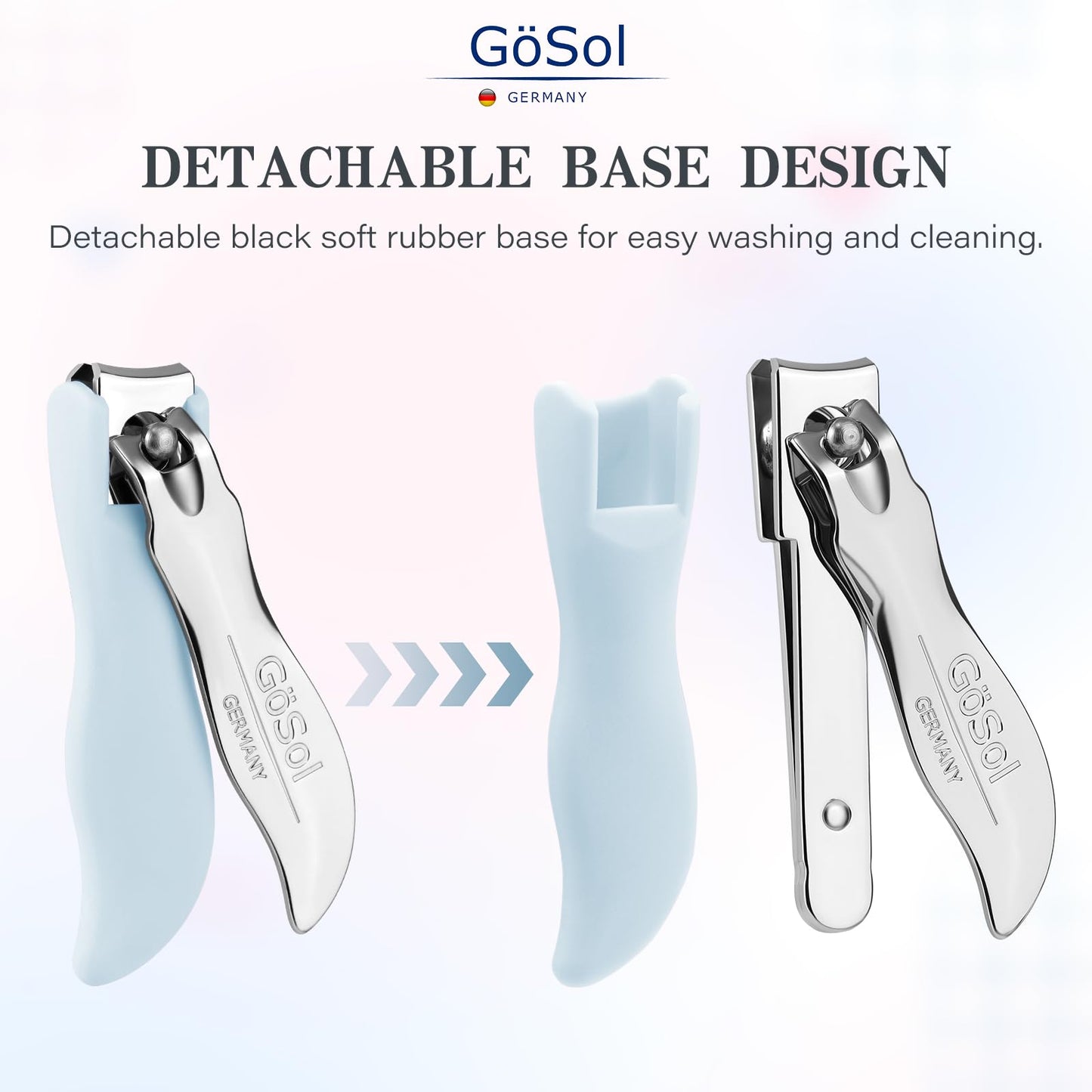Nail Clippers, 2PCS Nail Clipper Set, Anti-Splash Fingernail Clipper with A Separate Glass Nail File, Premium Carbon Steel Nail Cutter with Case, Manicure Set Gifts for Women, Blue