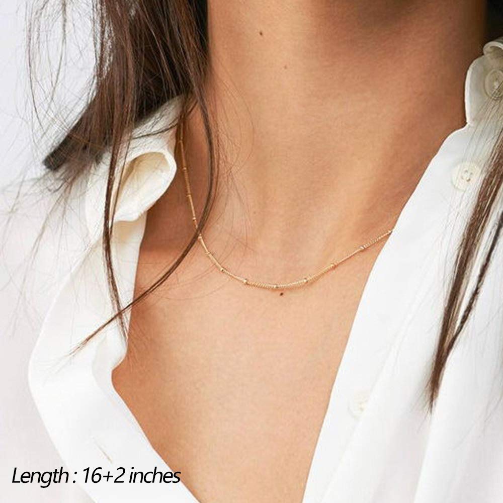 Turandoss Disc Layering Necklaces Handmade Jewelry Choker Delicate Necklace Simple Choker Necklace for Women