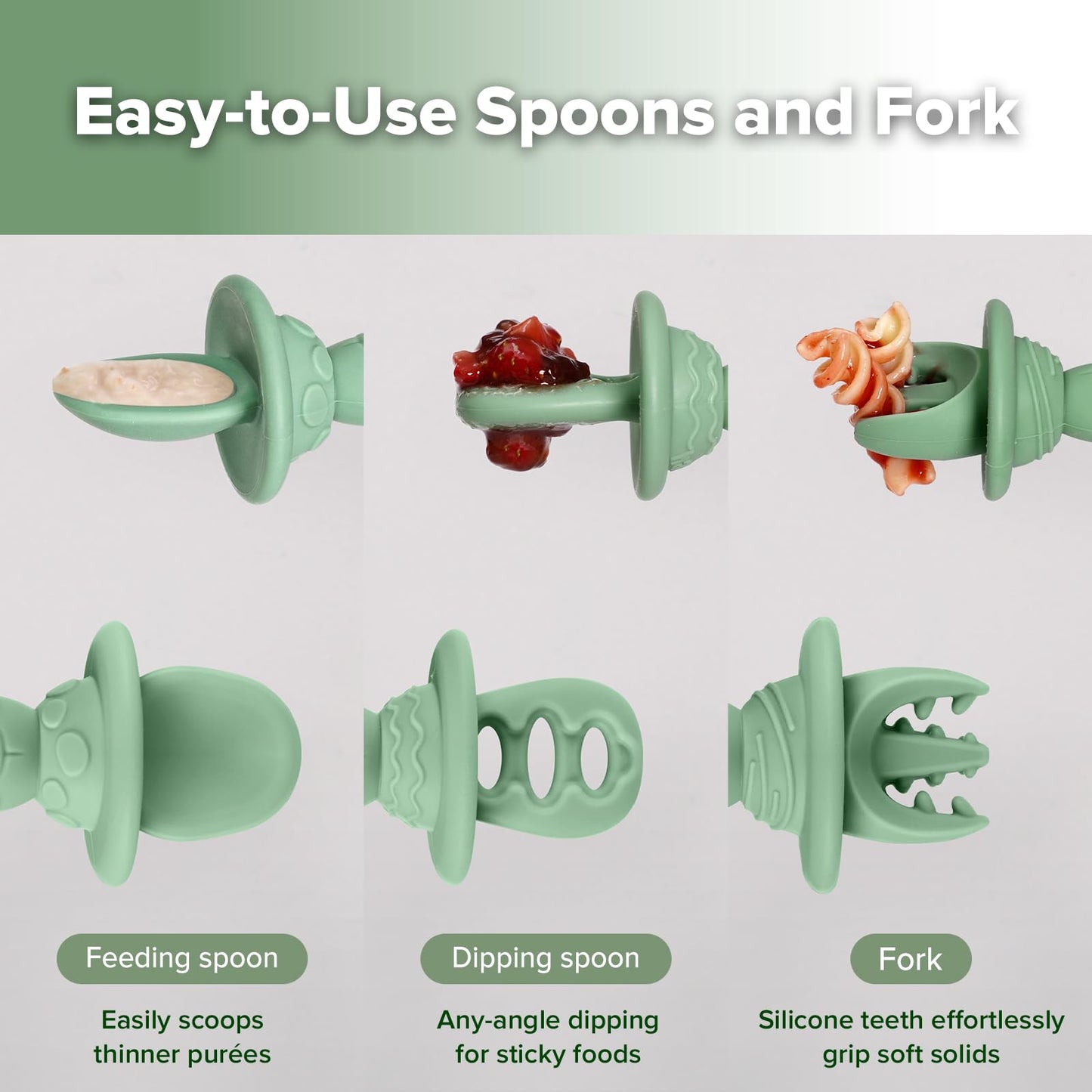 Haakaa Silicone Nibble Freezer Tray &Astronaut Beginner Silicone Cutlery Set -Breastmilk Teething Popsicle Mold - Baby Fruit Food Feeder Teether - Ice Cube Tray-Baby Spoons