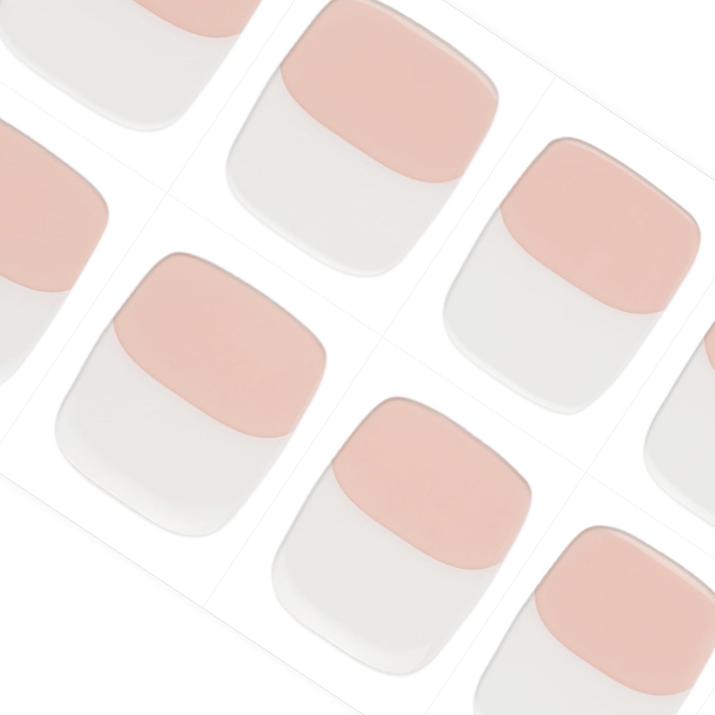 DANNI & TONI Semi Cured Gel Toenail Strips French (Happy-Go-Lucky) Nude with White Tips Gel Pedi 37 Stickers