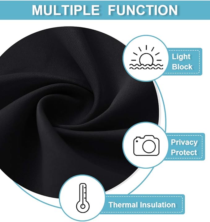 RYB HOME Classroom Door Window Cover, Blackout Shades for Classroom Windows and Doors Cover Lockdown Shades, Room Darkening Design Blocks Views,No Drill Stick on Blinds, W8 x L36, 1 Panel, Black