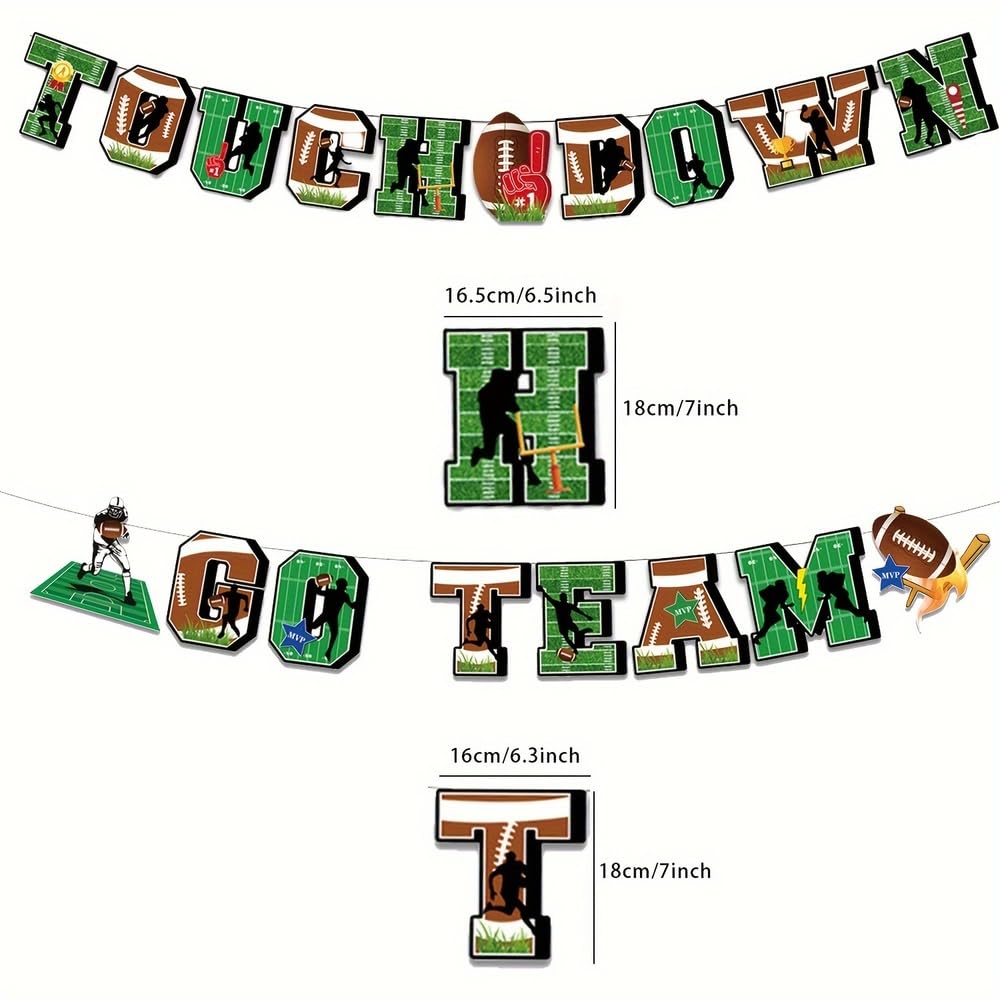 Party Supplies Set | Complete Kit with Plates, Cups, Napkins, Banners, Balloons & Cake Toppers | Game Day & Birthday Decorations