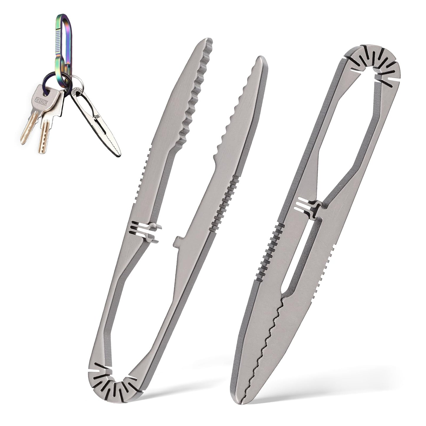 Fortedgear Titanium Precision Tweezers - High-Accuracy, Anti-Slip Design, Multi-Purpose EDC Tool for Outdoor, Camping, Repair, Gardening, and More