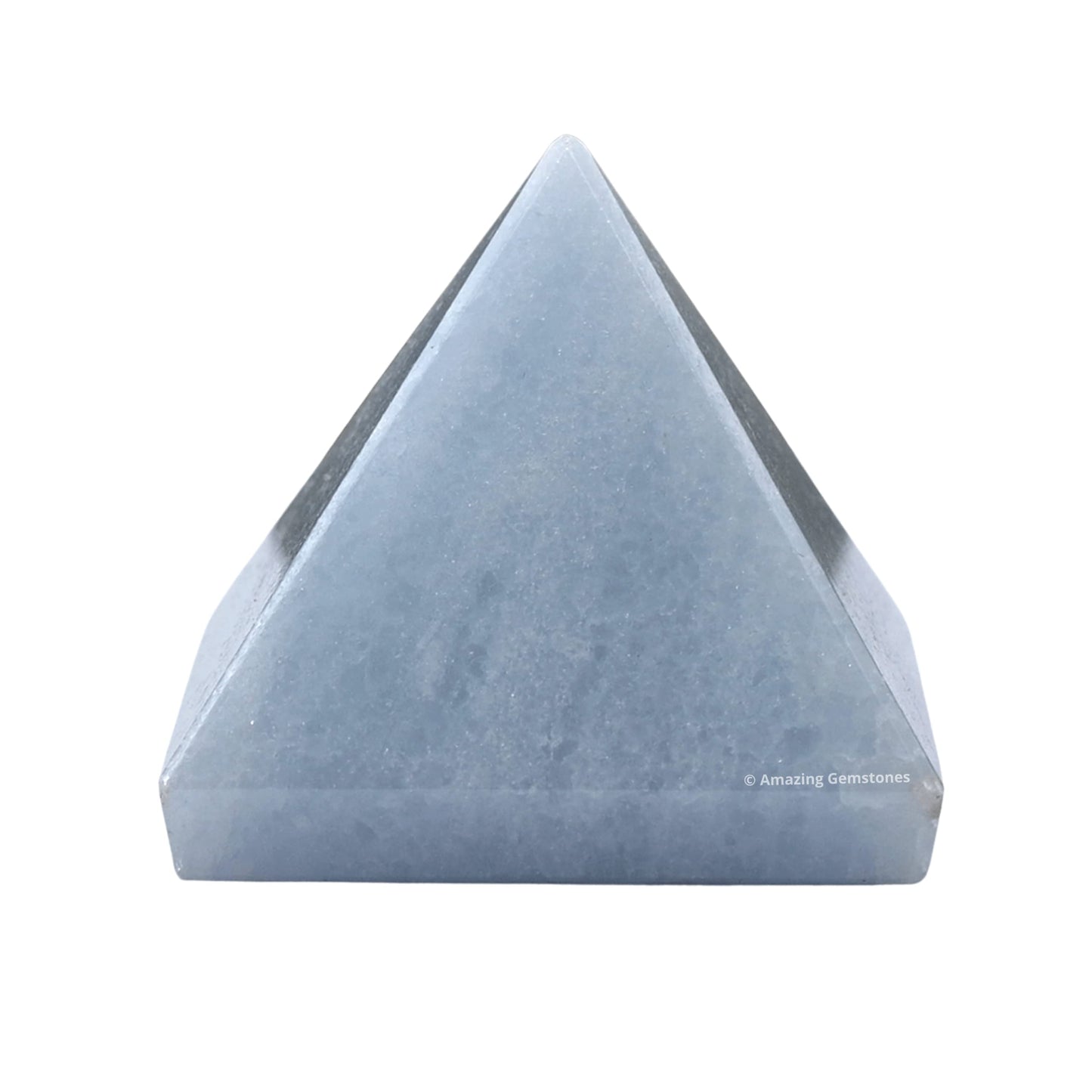 Amazing Gemstone Blue Calcite Pyramid Crystal Healing Stones - 2" Great Pyramid Figurine of Natural Stone Pyramid for Meditation, Reiki, Chakra Balancing and Crystal Pyramids Grid