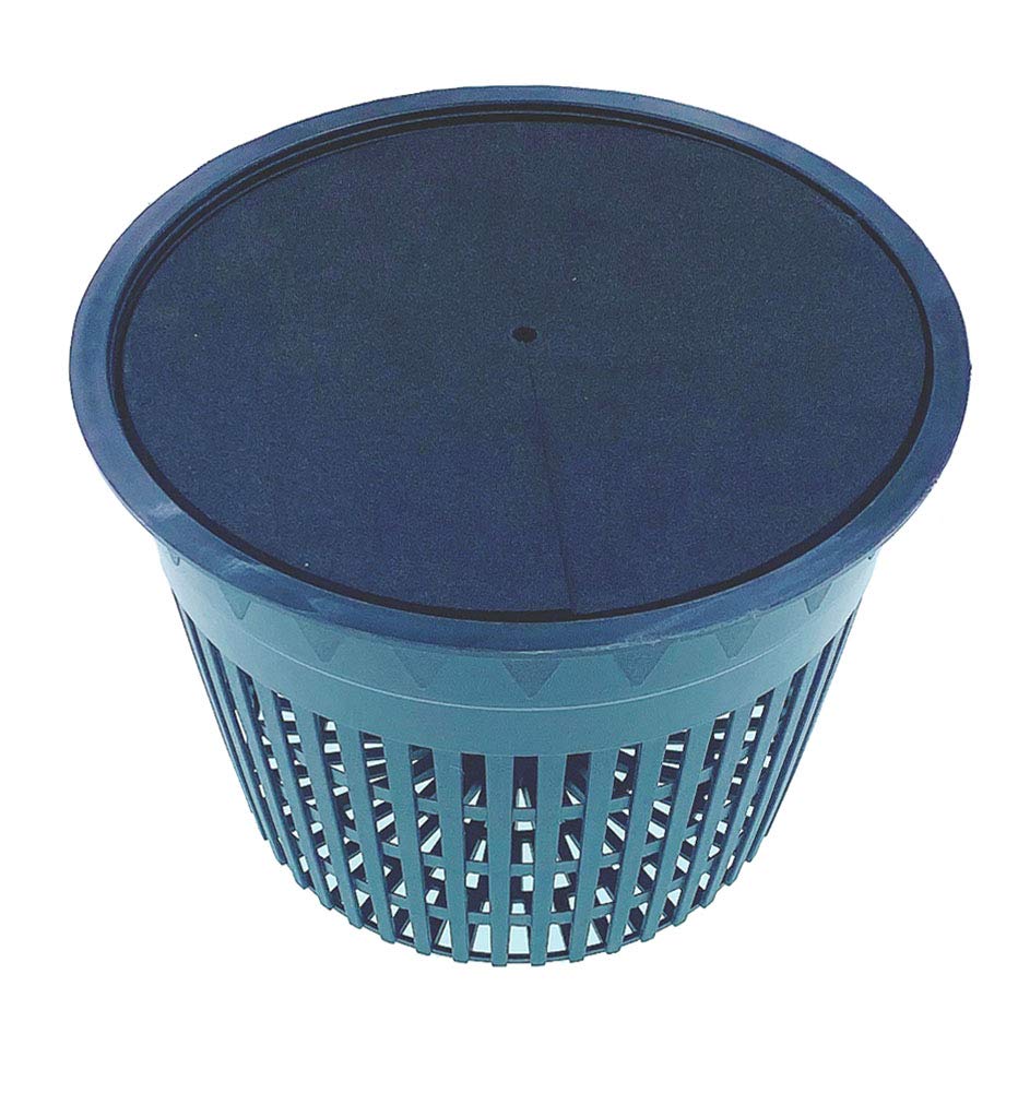 HORTIPOTS Net Pot 6 Inch Raised Center Bottom Mesh Sided with Free Reflective Lids Pack of 10