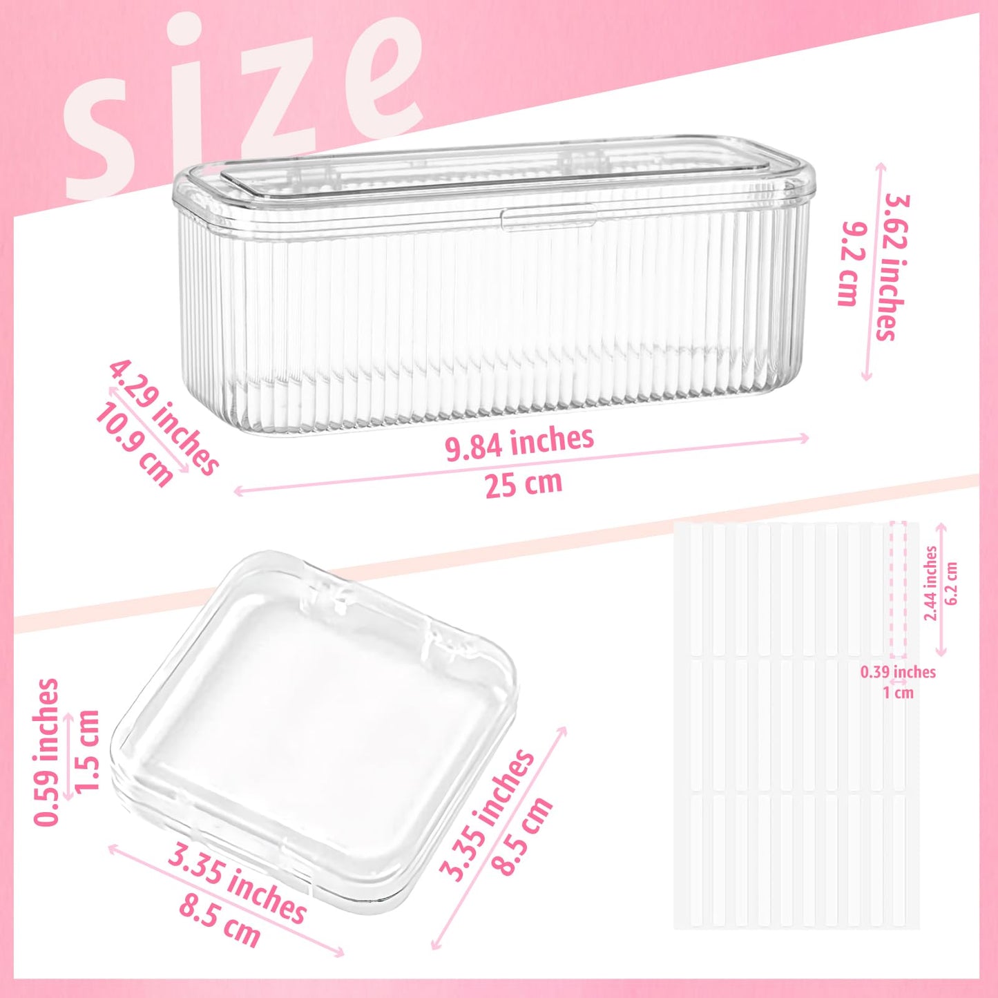 XNXA Clear Press On Nail Storage Containers 12-Pack Stackable Cases, Press Ons Nail Packaging Organizer Case, Acrylic Tips and Fake Nails Display Box for Travel and Salon Use (Clear 01)