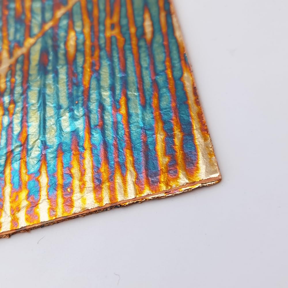 INSPIRELLE 5.5" x 5.5" Imitation Gold Foil Variegated Metallic Leaf 25 Sheets for Arts and Gilding Crafts, Sunset