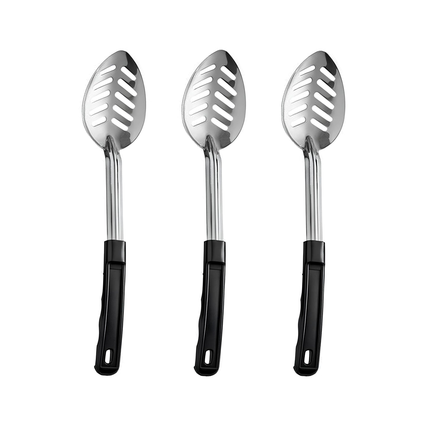 3 Pcs Slotted Spoons for Cooking, Slotted Spoon Stainless Steel, 13 inches Metal Slotted Spoons, Slotted Serving Spoons, Kitchen Spoon Set with Coated Handle