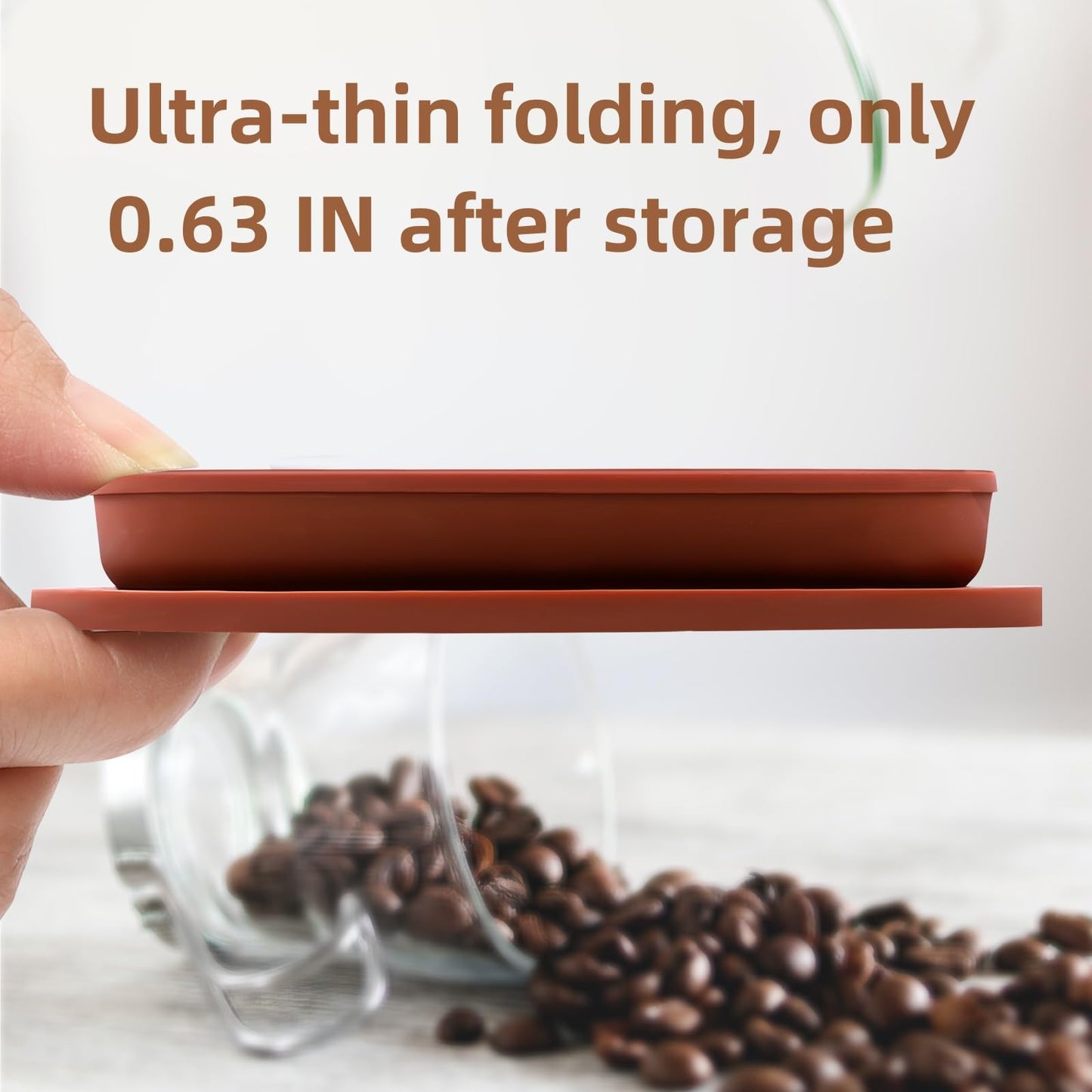 VVGCS Set of 2 Paperless Collapsible Travel Pour Over Coffee Dripper Kit - Silicone Travel Pour Over Coffee Maker Camping - Collapsible Coffee Filter with Stainless Steel Filter (Brown+Grey)
